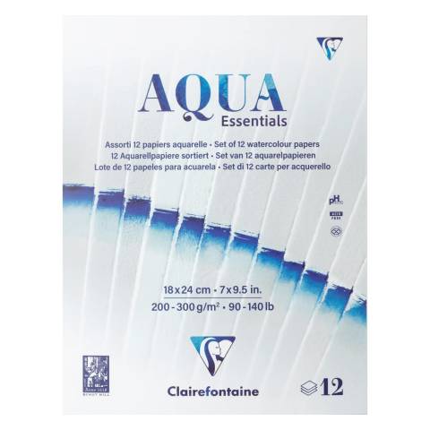 Clairefontaine 2x Block, 12 Aquarellpapiere, 18x24cm 12 Bl 200g-300g 976098C