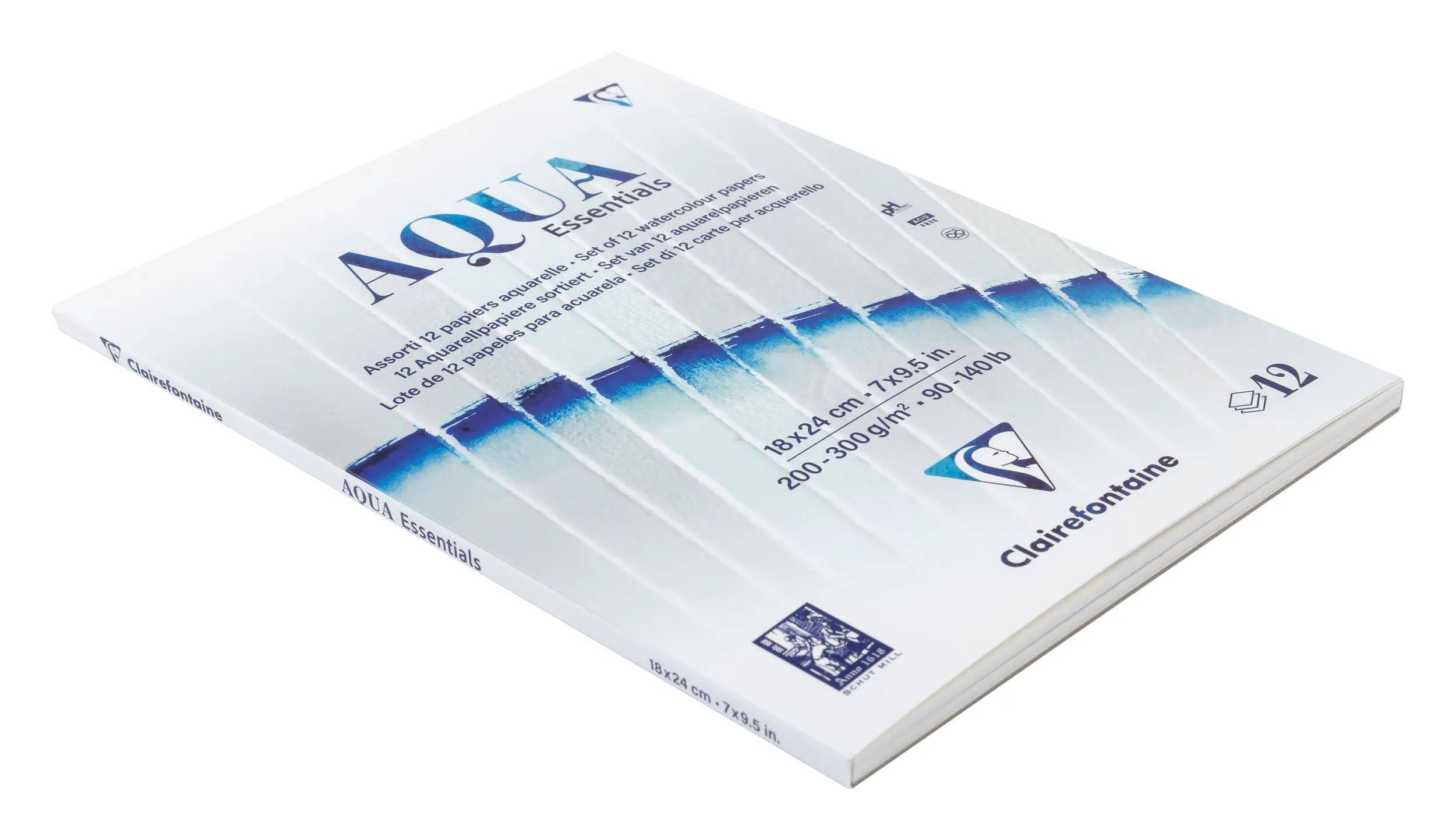 Clairefontaine 2x Block, 12 Aquarellpapiere, 18x24cm 12 Bl 200g-300g 976098C