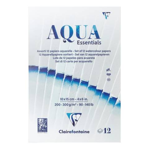 Clairefontaine 2x Block, 12 Aquarellpapiere, 10x15cm 12 Bl 200g-300g 976097C