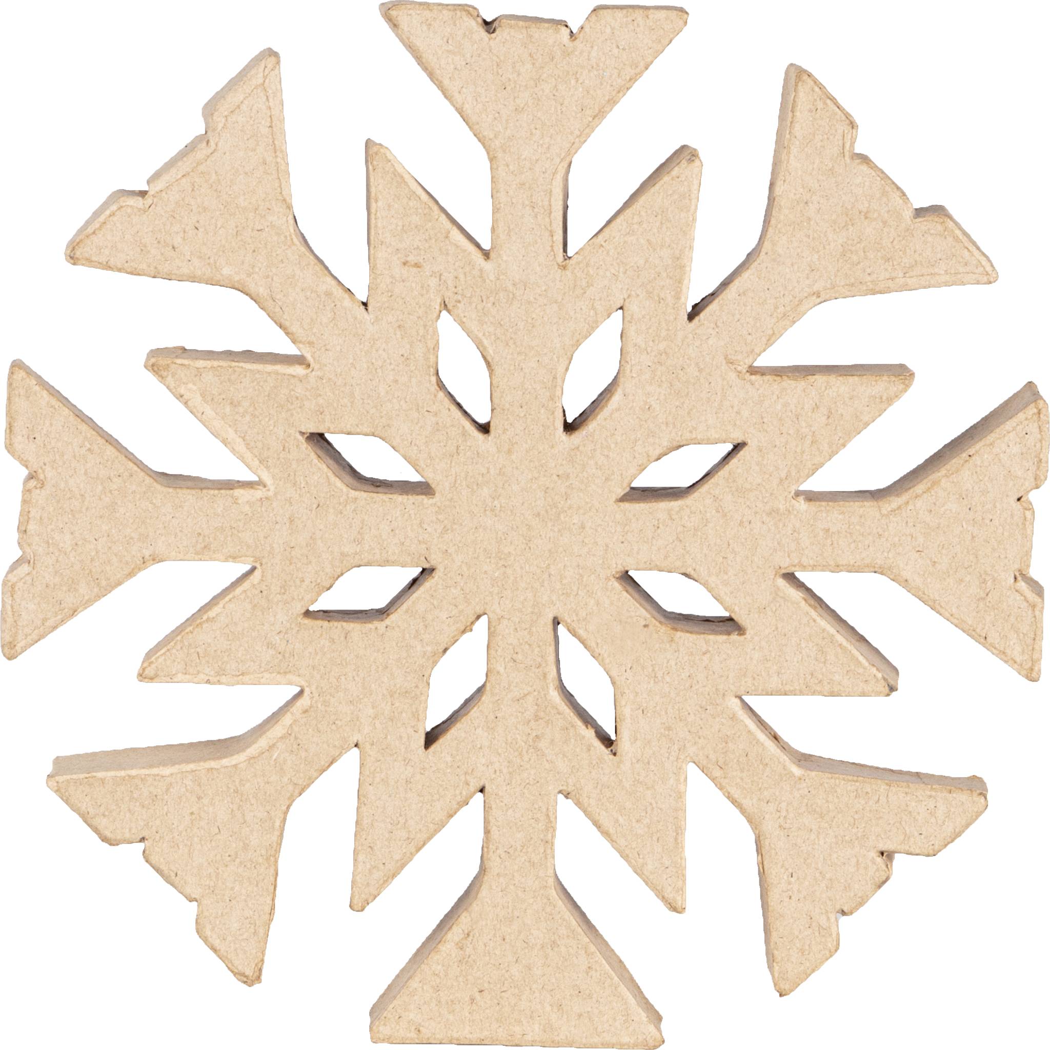 Décopatch 2x Pappmaché, Christbaumspitze, Flocke 1,5x20x20 cm Kartonbraun NO062C