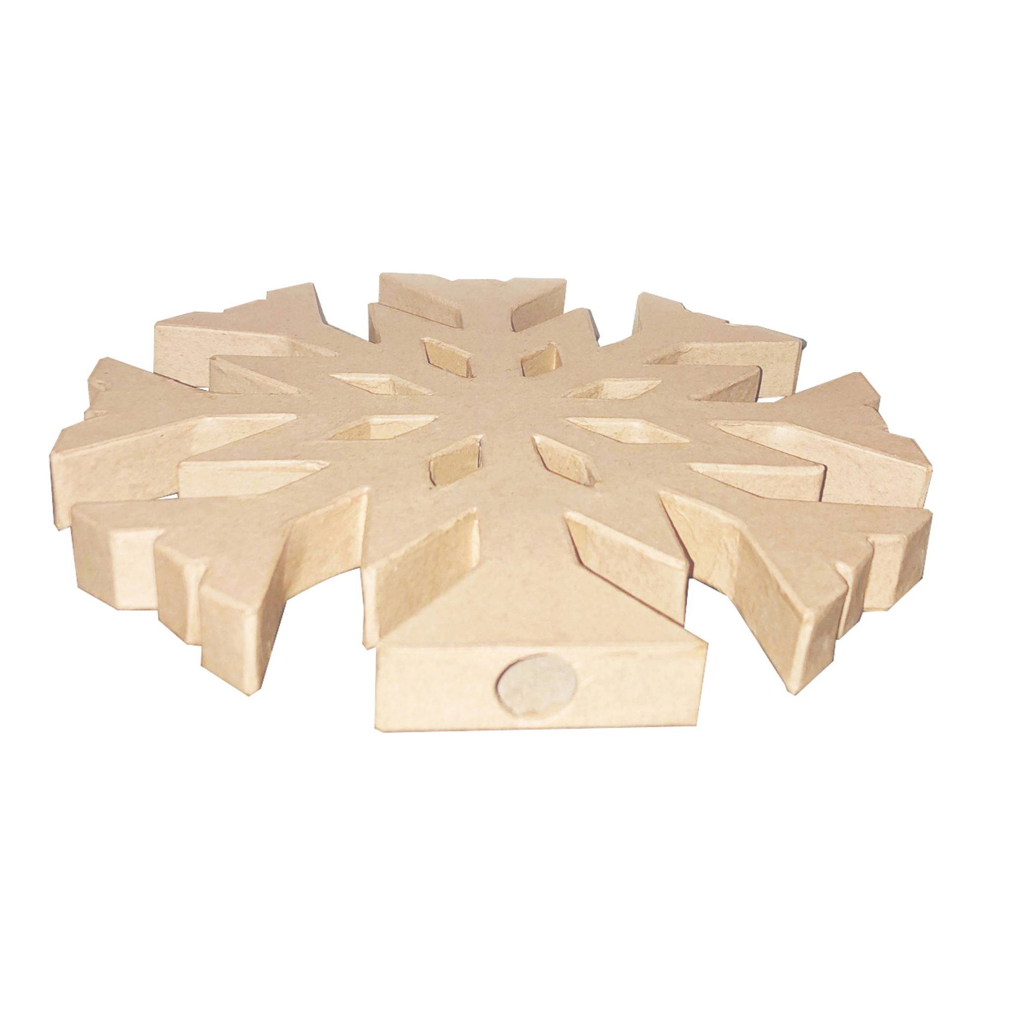 Décopatch 2x Pappmaché, Christbaumspitze, Flocke 1,5x20x20 cm Kartonbraun NO062C