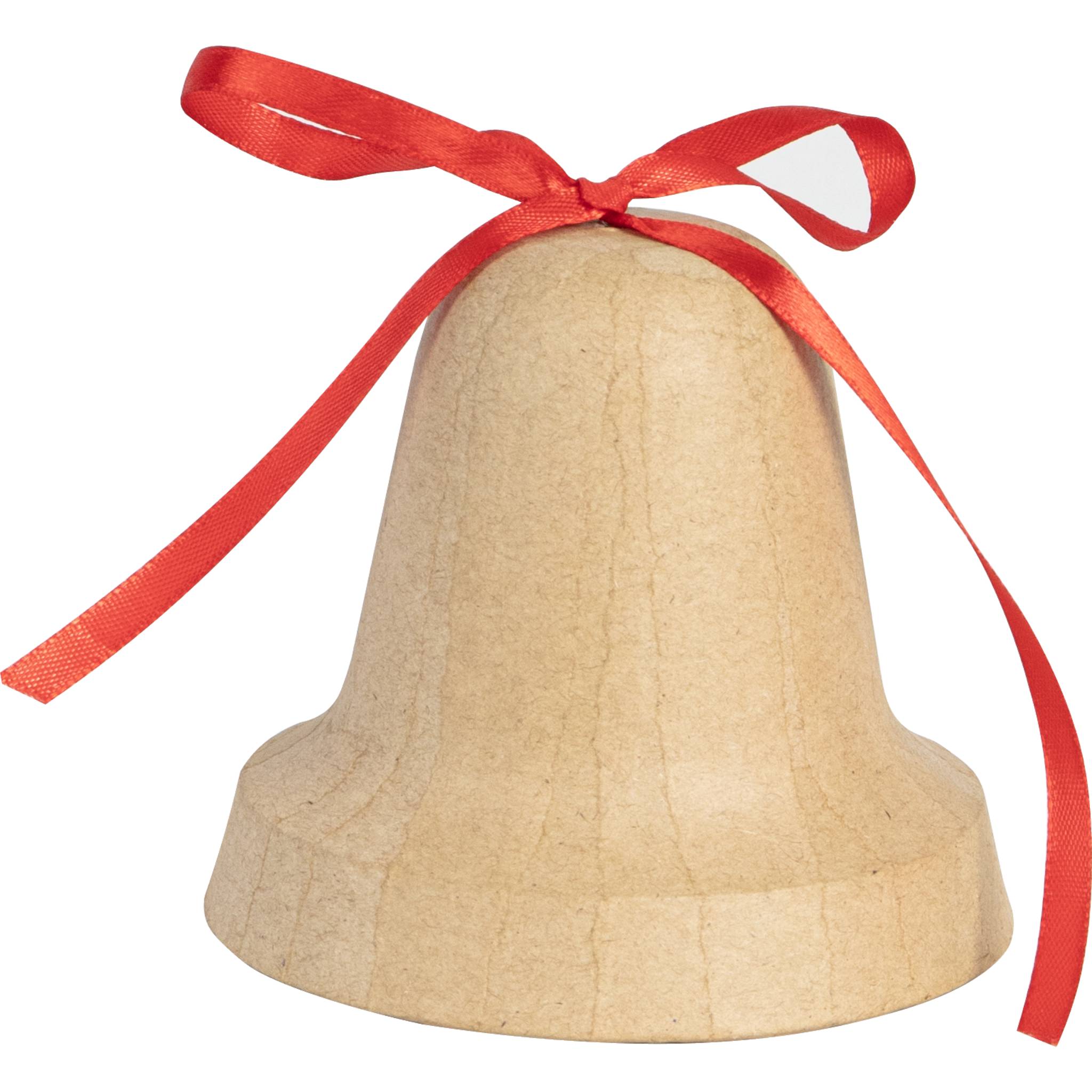 Décopatch 5x Braunes Pappmaché, Glocke mit Band 10x10x9 cm - Kartonbraun AC908C