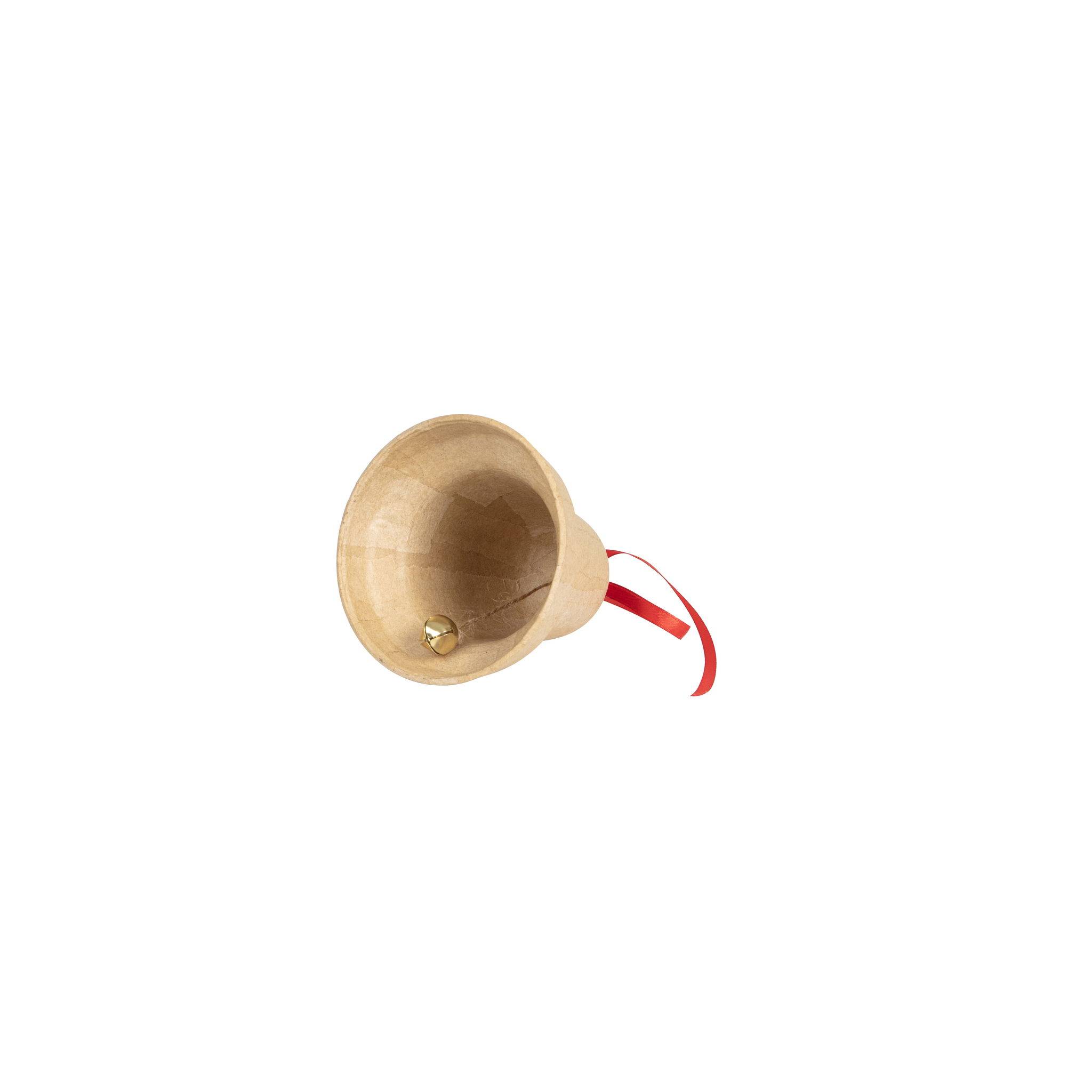 Décopatch 5x Braunes Pappmaché, Glocke mit Band 10x10x9 cm - Kartonbraun AC908C