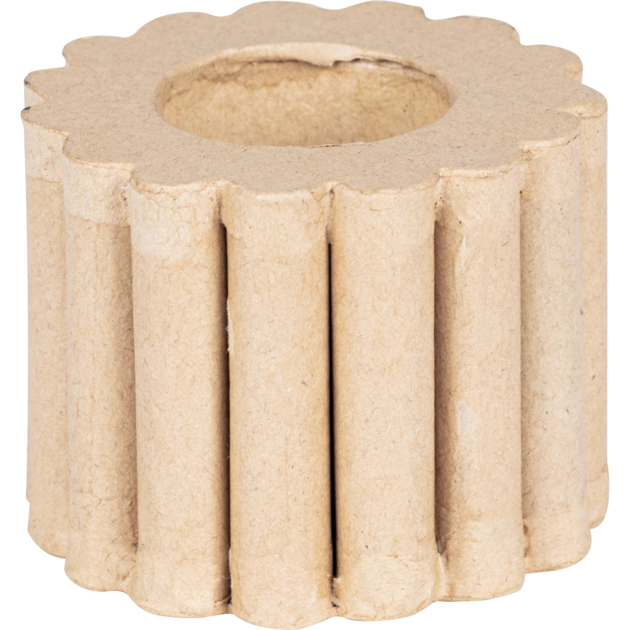 Décopatch 5x Pappmaché, Kerzenhalter twisty 7,5x7,5x6 cm Kartonbraun AC906C