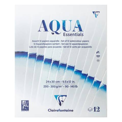 Clairefontaine 2x Block, 12 Aquarellpapiere, 24x30cm 12 Bl 200g-300g 976099C