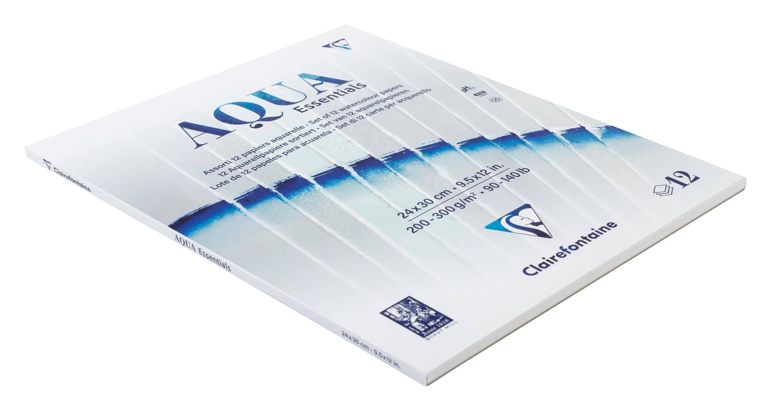 Clairefontaine 2x Block, 12 Aquarellpapiere, 24x30cm 12 Bl 200g-300g 976099C