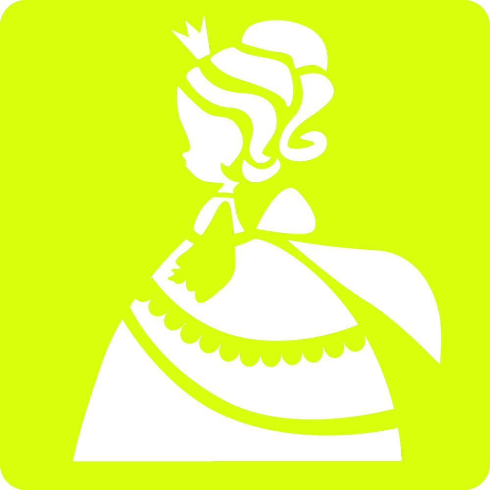 Avenue Mandarine 3x 6 tlg Schablonenset für Kinder, Prinzessinnen Orange 42836O