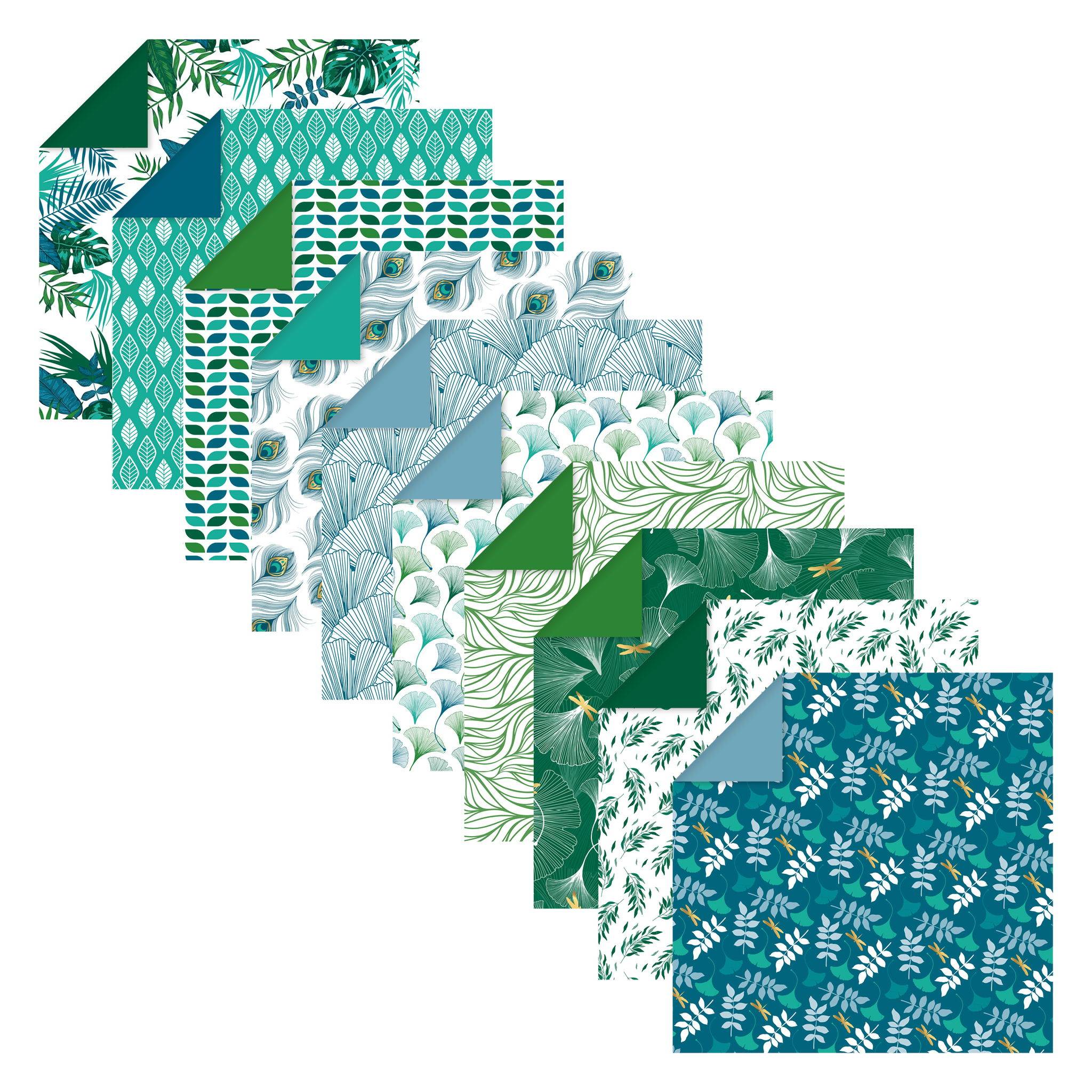 Clairefontaine 5x Origami, Packung 15x15 cm mit 60 Blatt Floraler Chic - 95354C