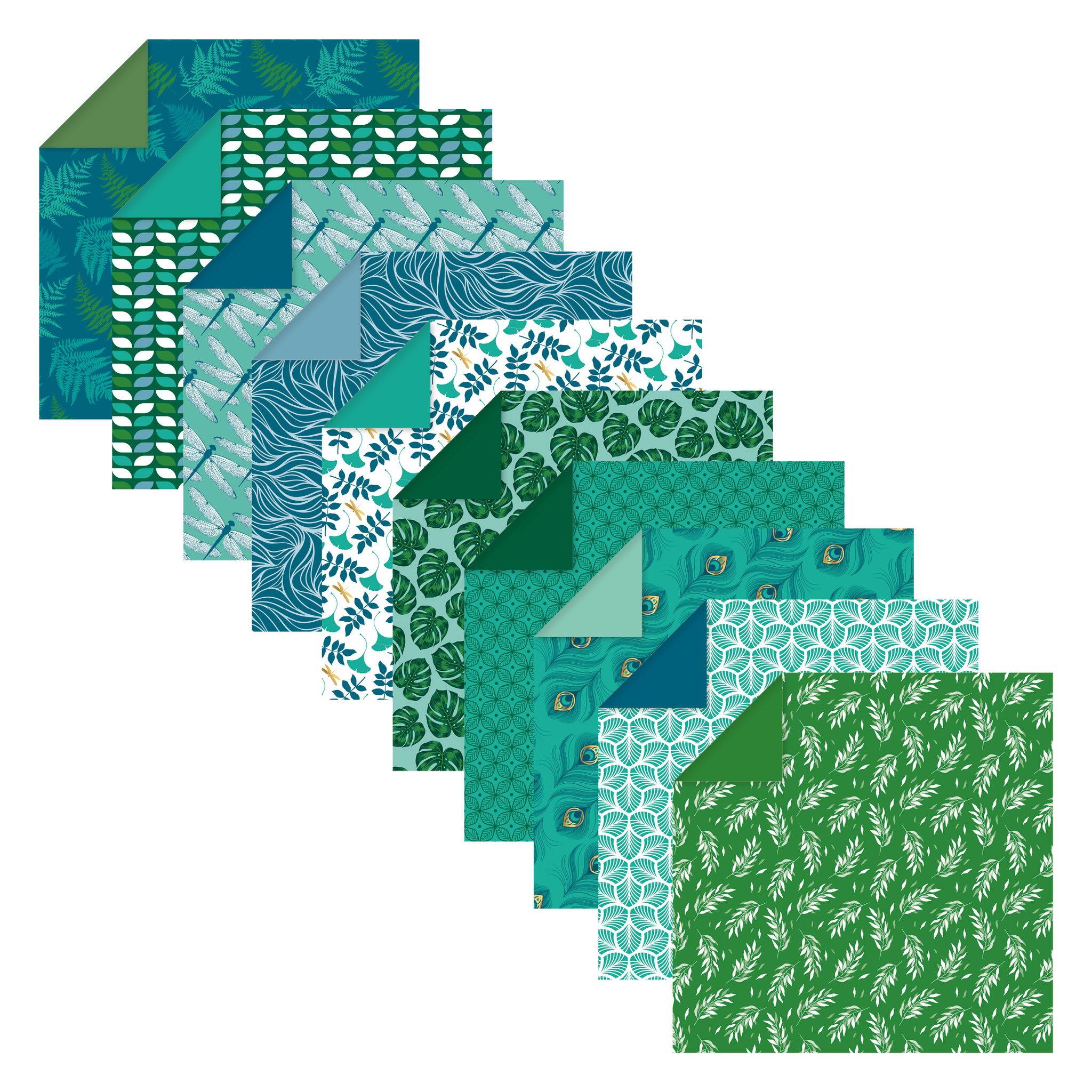 Clairefontaine 5x Origami, Packung 15x15 cm mit 60 Blatt Floraler Chic - 95354C