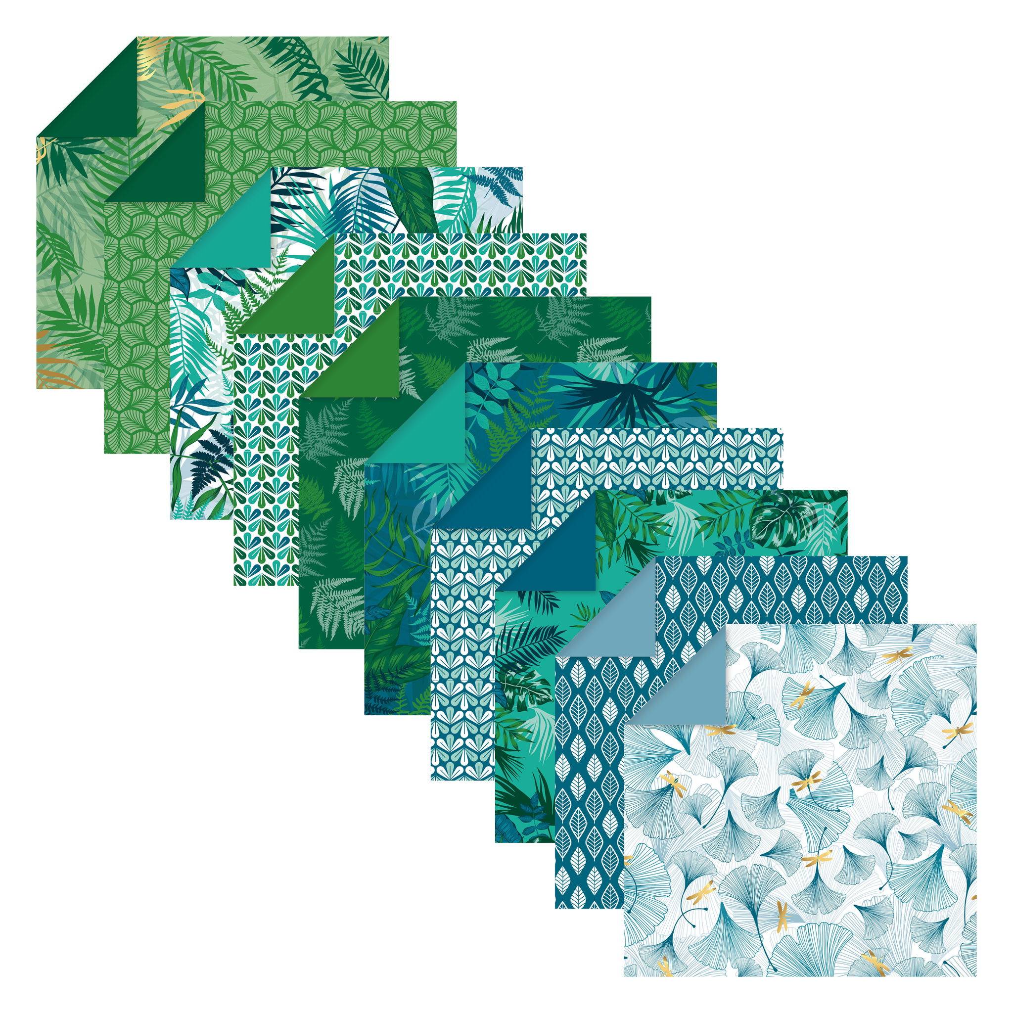 Clairefontaine 5x Origami, Packung 15x15 cm mit 60 Blatt Floraler Chic - 95354C