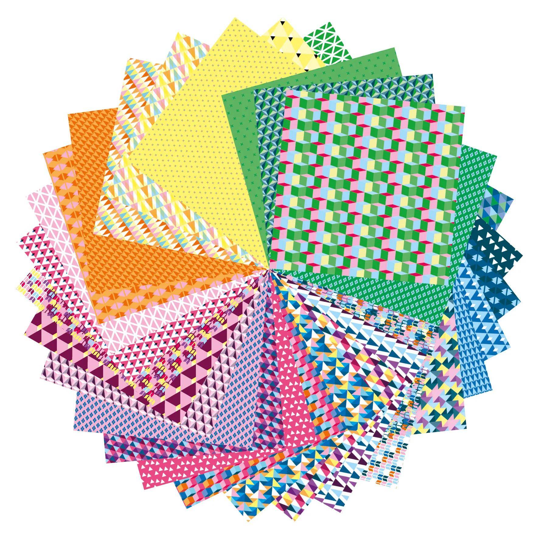 Avenue Mandarine 3x Origami Paper Geometric, 60 Bl 20x20 cm, Mehrfarbig 52501MD