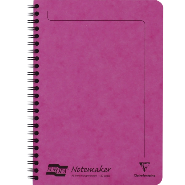 Clairefontaine 10x Doppelspiralheft A5, 60 Blatt liniert Fuchsia 3087Z Clairefontaine 10x Doppelspiralheft A5, 60 Blatt liniert Fuchsia 3087Z