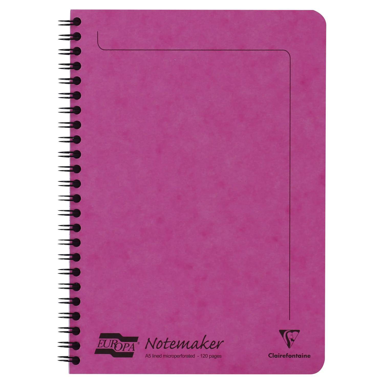 Clairefontaine 10x Doppelspiralheft A5, 60 Blatt liniert Fuchsia 3087Z