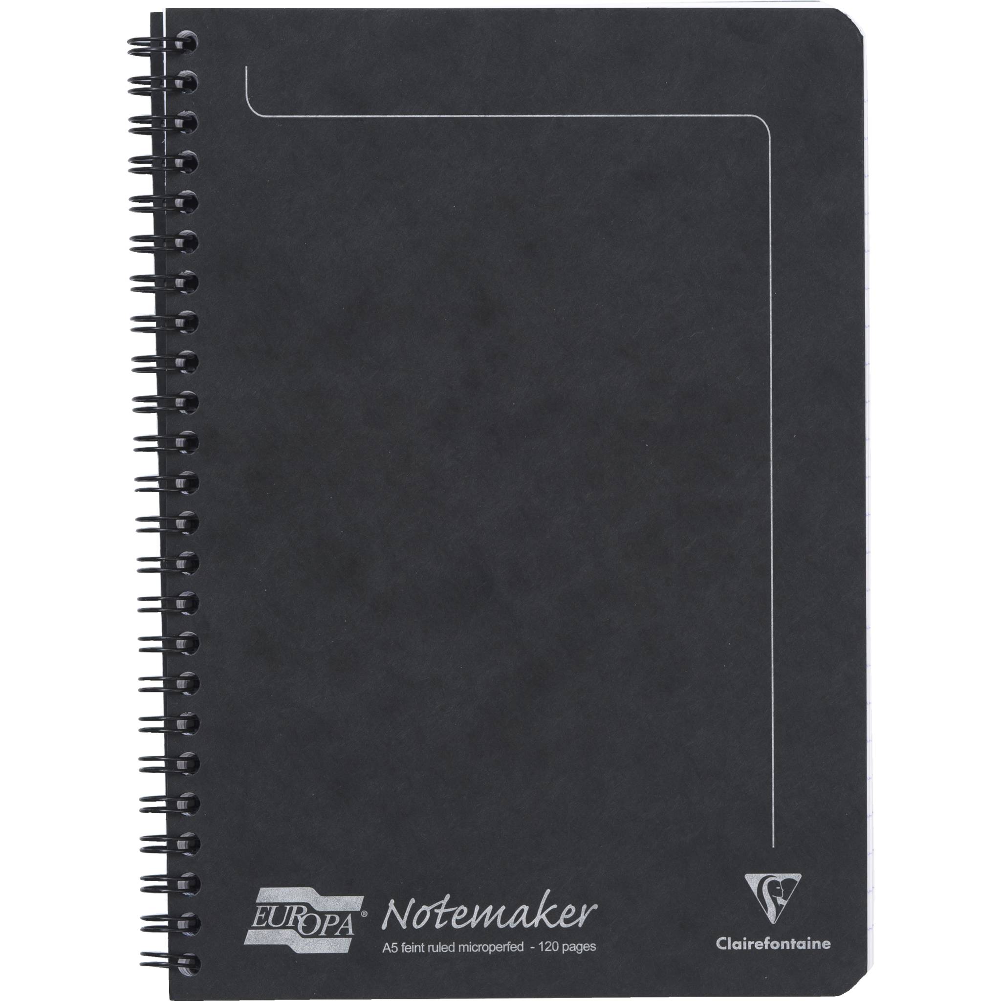 Clairefontaine 10x Doppelspiralheft A5 60 Blatt liniert abtrennbar Schwarz 4852Z