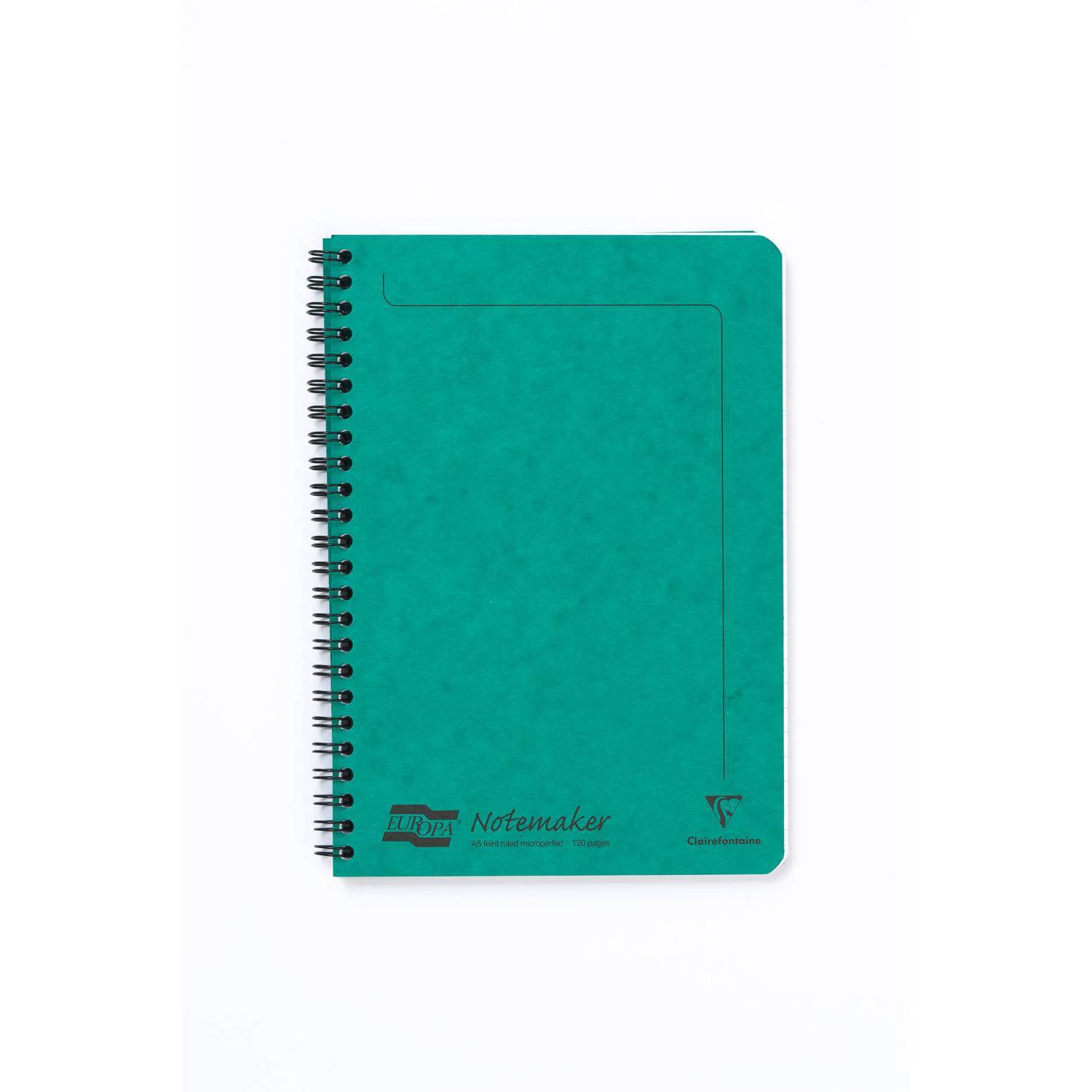 Clairefontaine 10x Doppelspiralheft A5, 60 Blatt liniert abtrennbar Grün 4853Z