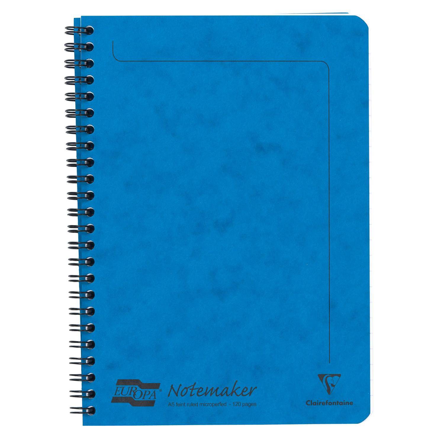 Clairefontaine 10x Doppelspiralheft A5, 60 Blatt liniert abtrennbar Blau 4855Z