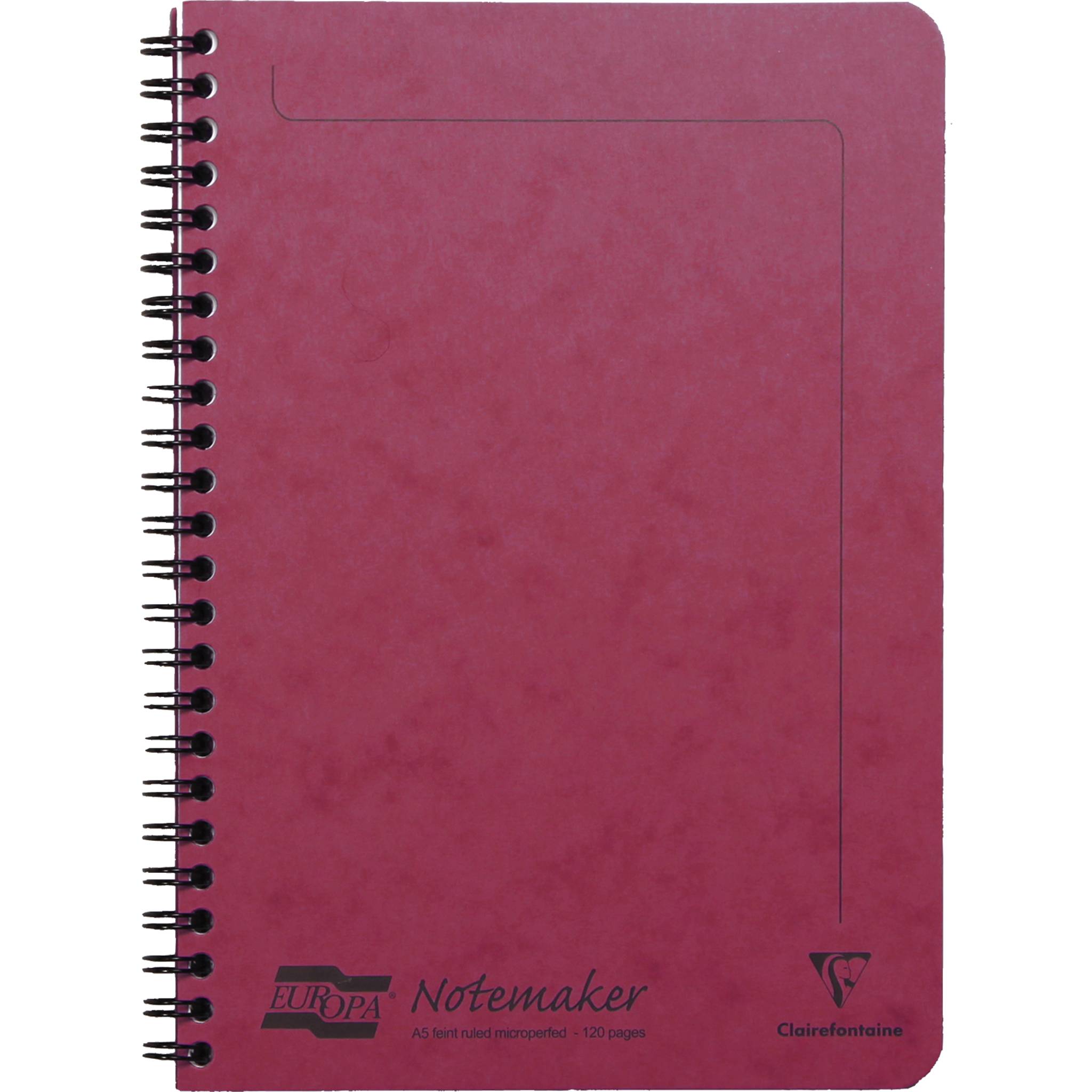 Clairefontaine 10x Doppelspiralheft A5, 60 Blatt liniert abtrennbar Rot 4858Z