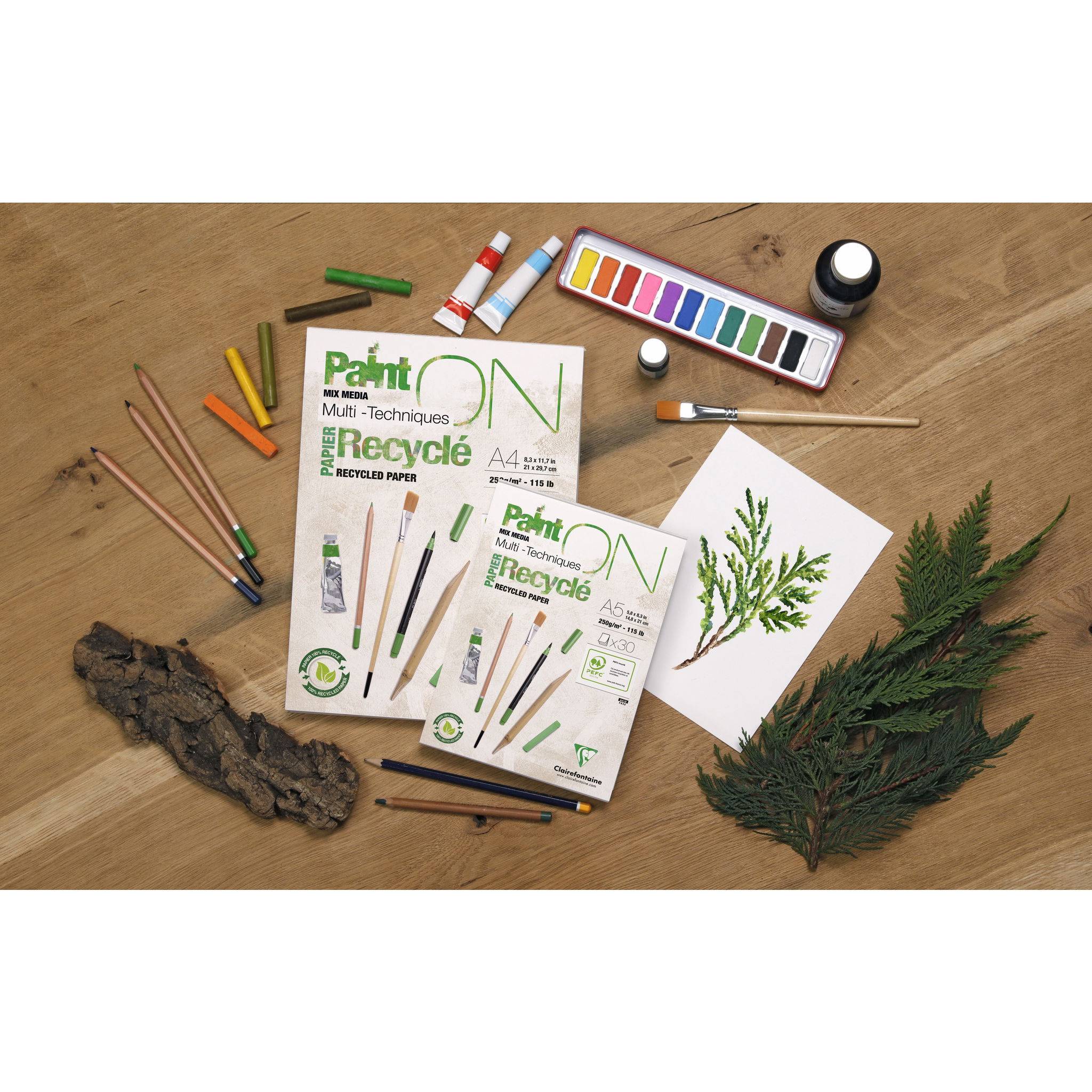 Clairefontaine 2x PaintON RC Block A3 kopfseitig geleimt 30 Blatt weiß 975742C