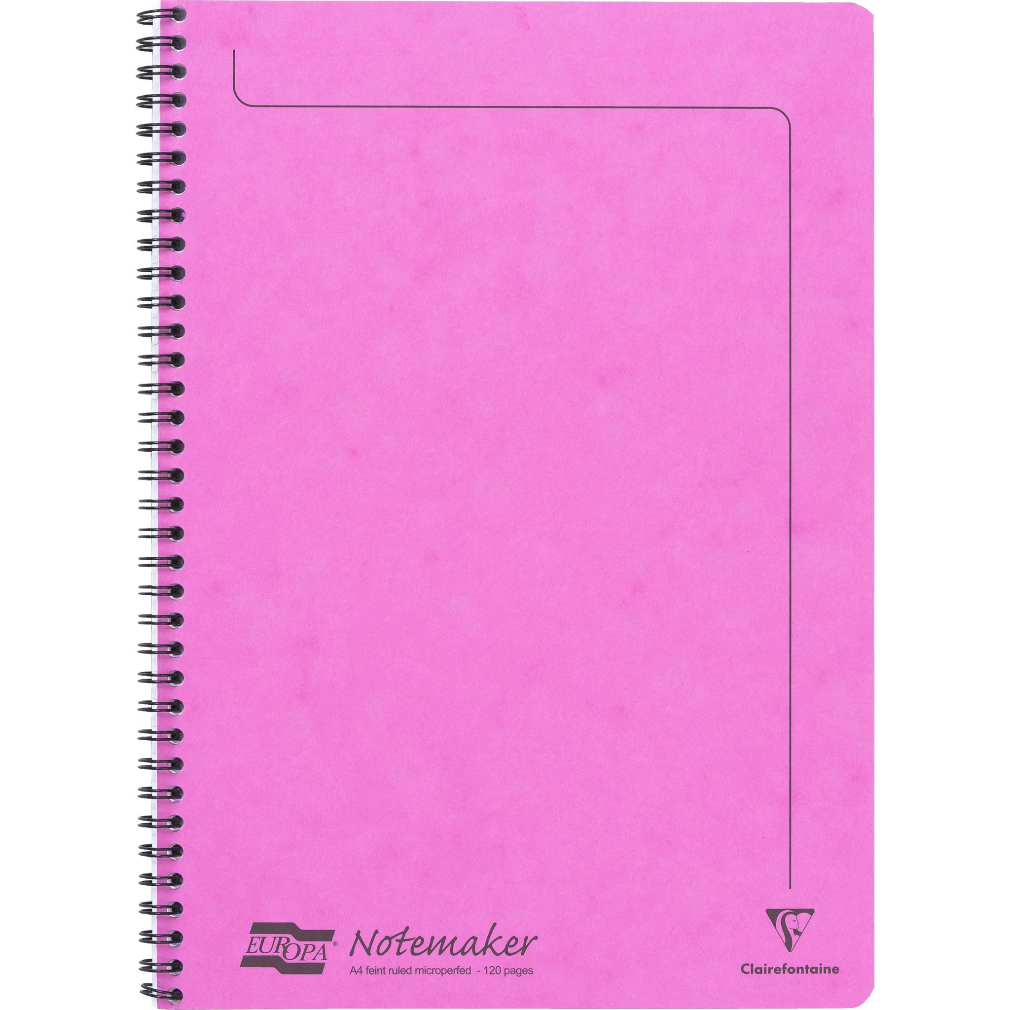 Clairefontaine 10x Doppelspiralheft A4 60 Blatt liniert abtrennbar Fuchsia 3084Z