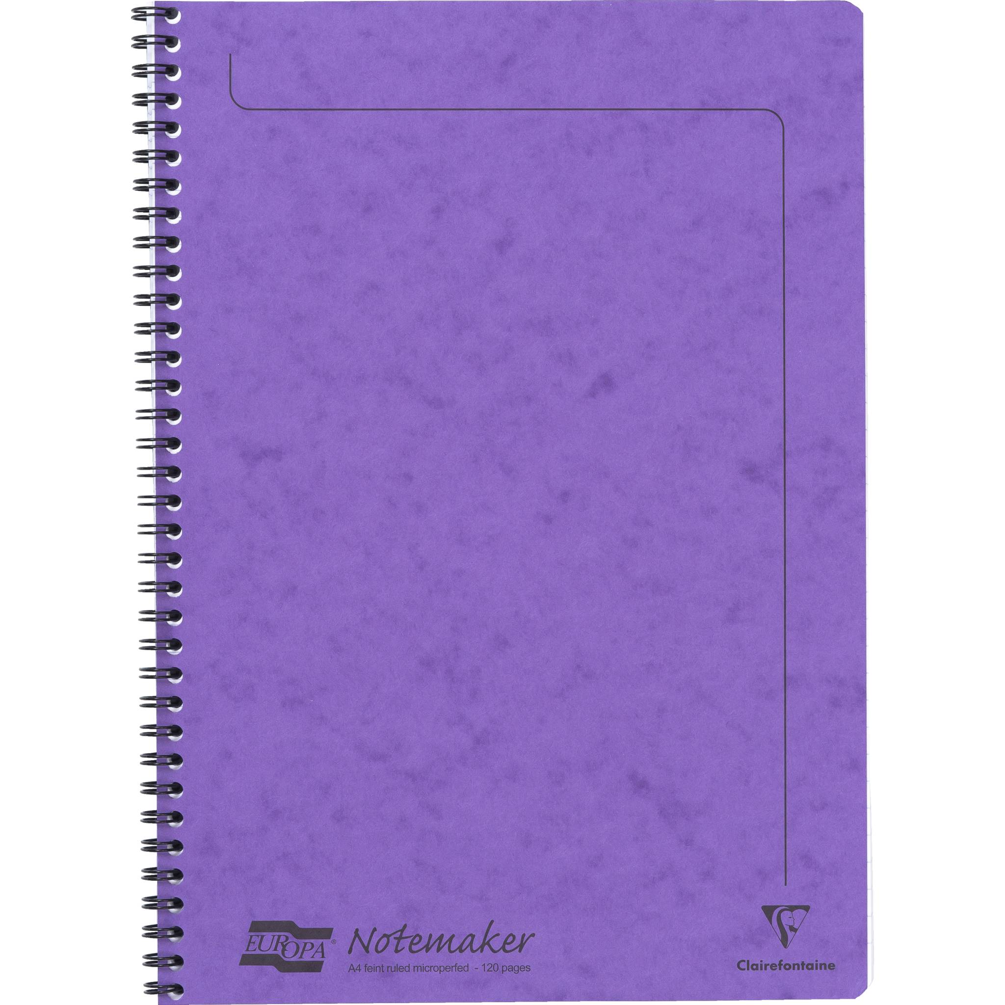 Clairefontaine 10x Doppelspiralheft A4 60 Blatt liniert abtrennbar Flieder 4864Z