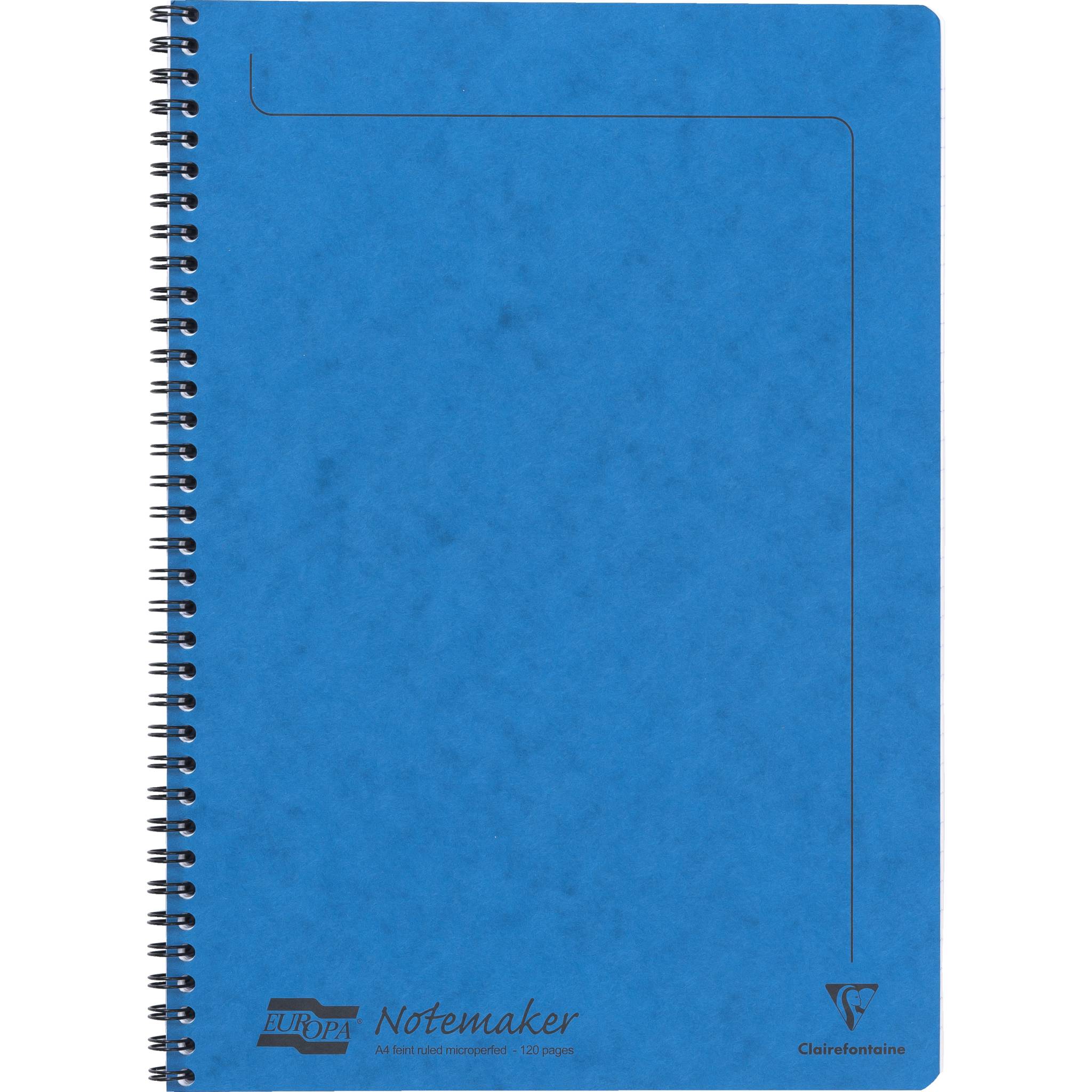 Clairefontaine 10x Doppelspiralheft A4, 60 Blatt liniert abtrennbar Blau 4865Z