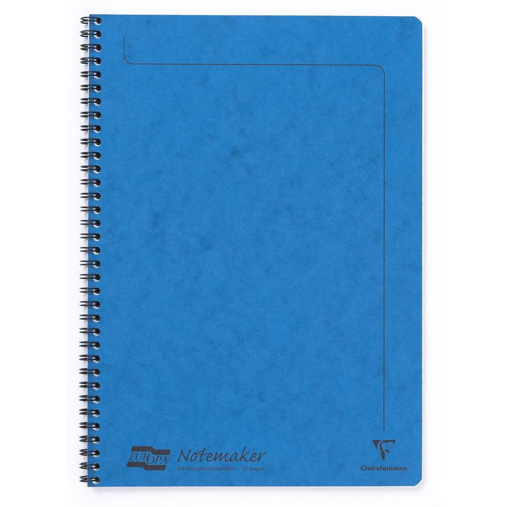 Clairefontaine 10x Doppelspiralheft A4, 60 Blatt liniert abtrennbar Blau 4865Z