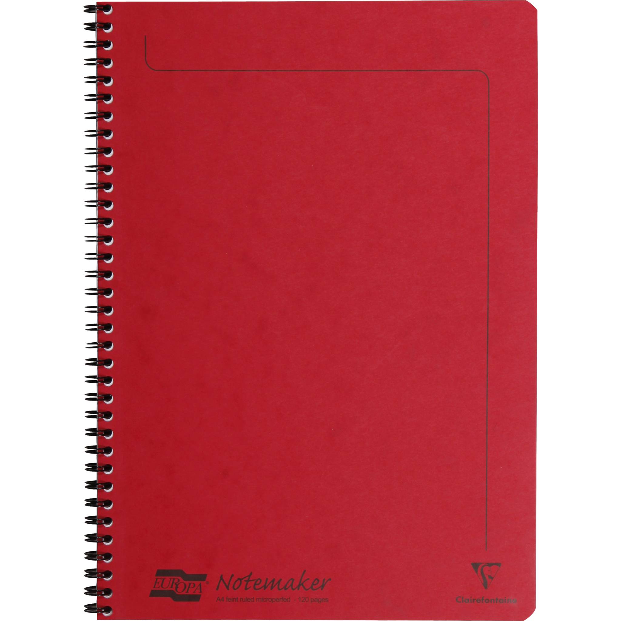 Clairefontaine 10x Doppelspiralheft A4, 60 Blatt liniert abtrennbar Rot 4868Z