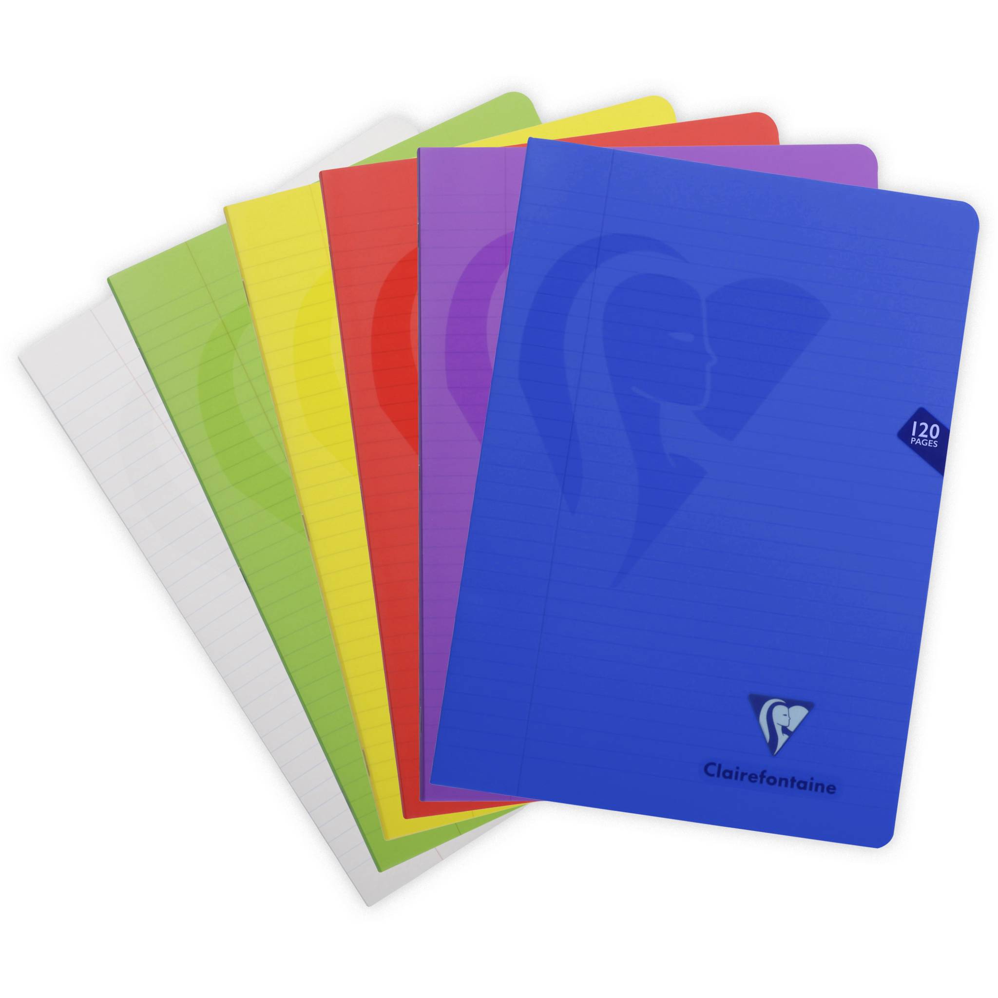 Clairefontaine 10x Heft aus PP A4 60 Bl liniert sortiert - Sortiert 303525C