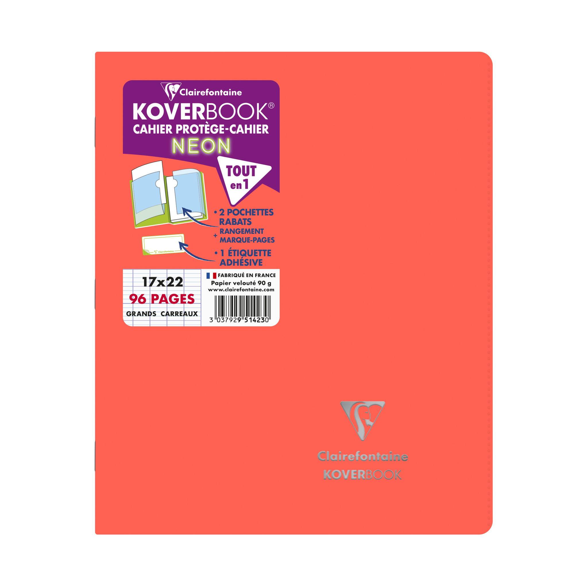 Clairefontaine 10x Neon Notizheft 17x22cm, 48 Blatt 90g, Sortiert 951423C