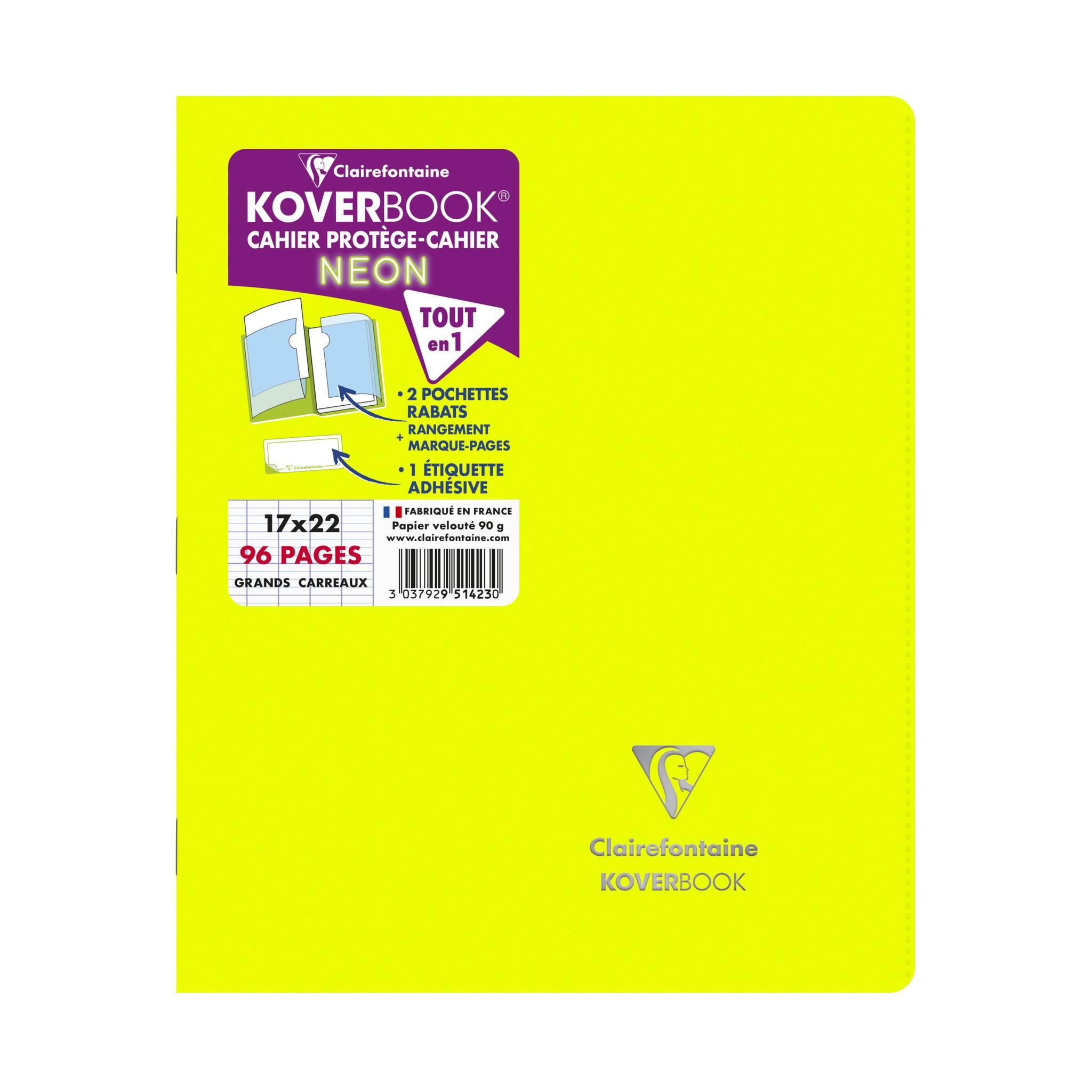 Clairefontaine 10x Neon Notizheft 17x22cm, 48 Blatt 90g, Sortiert 951423C