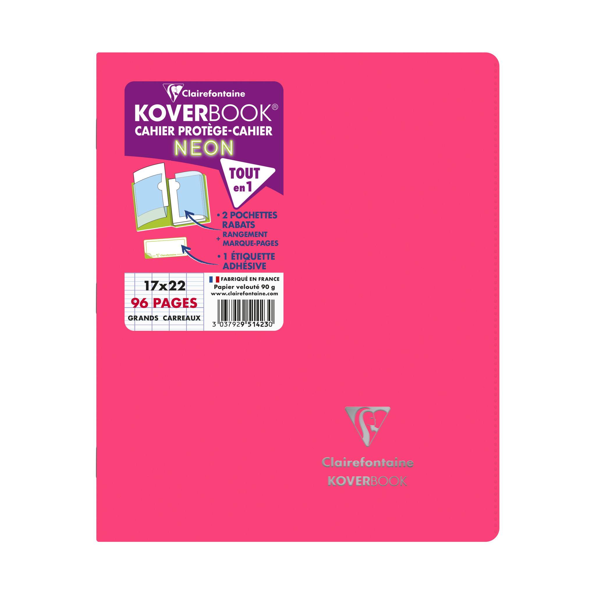 Clairefontaine 10x Neon Notizheft 17x22cm, 48 Blatt 90g, Sortiert 951423C