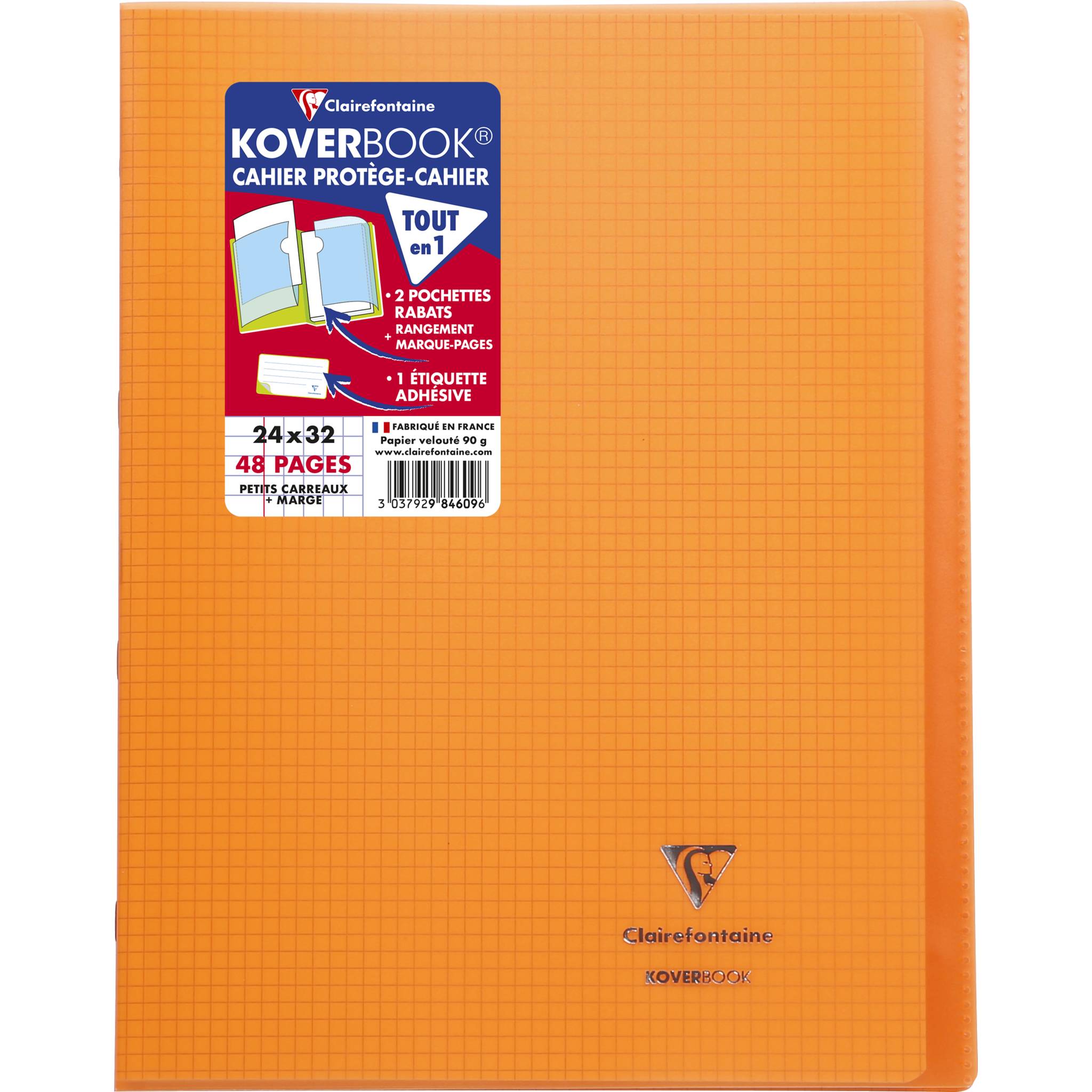 Clairefontaine 10x Koverbook, Heft 24x32cm, 24 Blatt 90g, kariert Orange 984609C