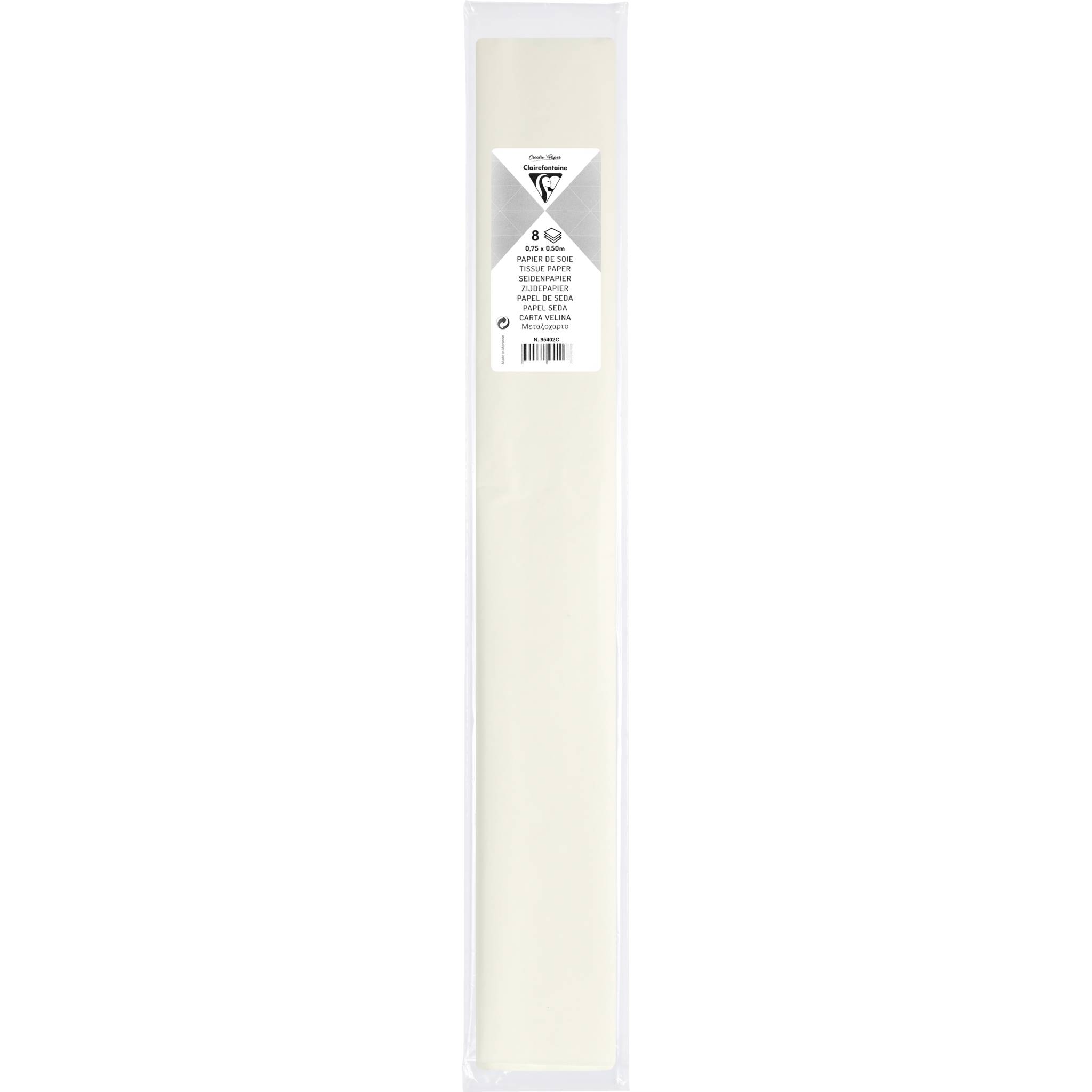 Clairefontaine 10x Seidenpapier Pack. 8 Bogen im Format 50x75cm Elfenbein 95402C