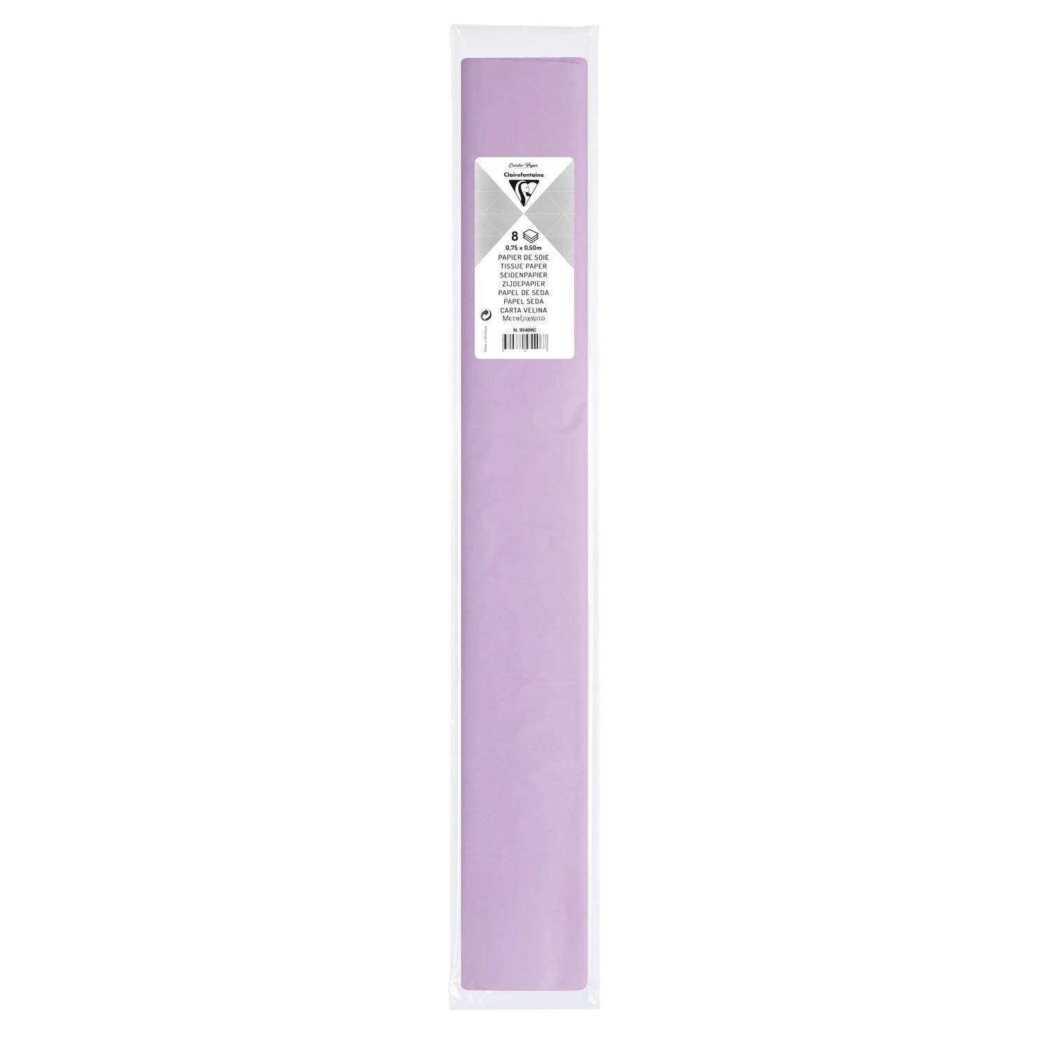Clairefontaine 10x Seidenpapier, Pack. 8 Bogen im Format 50x75cm Flieder 95409C