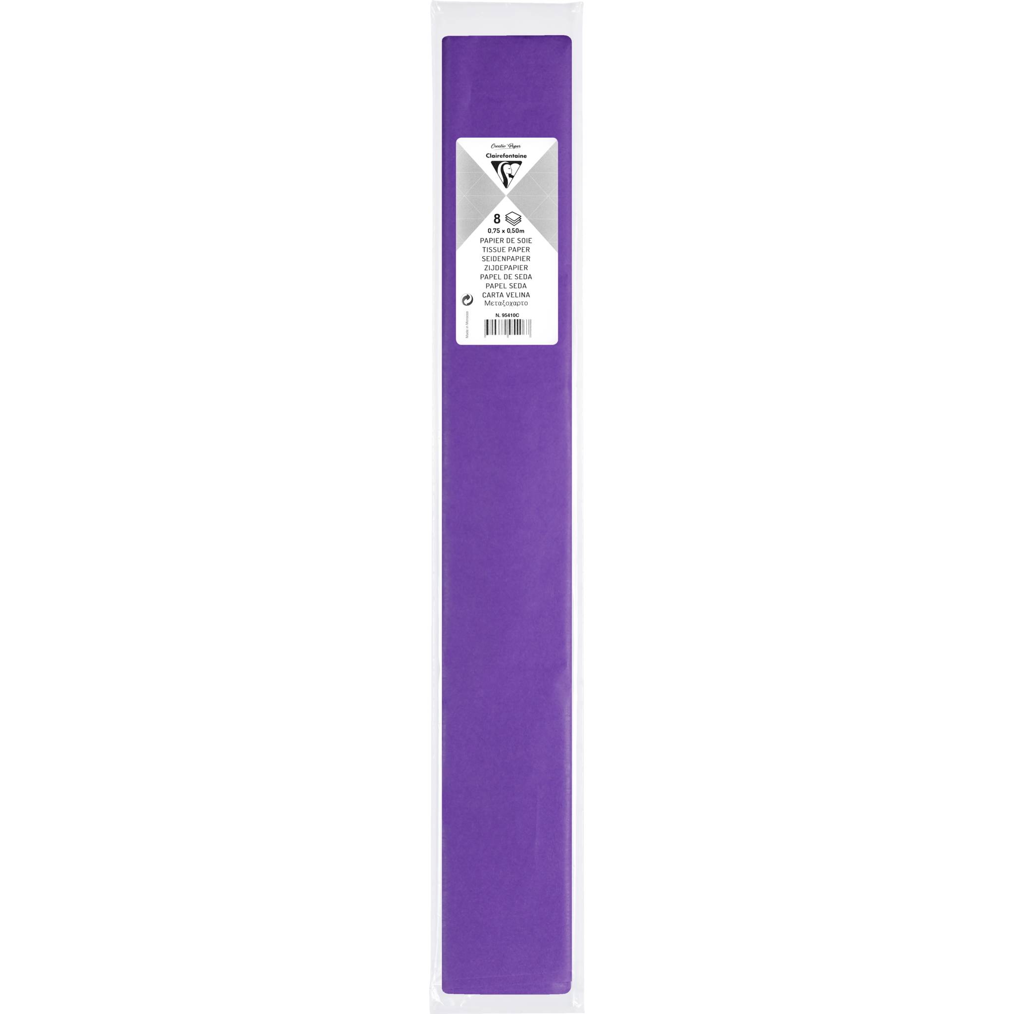Clairefontaine 10x Seidenpapier, Pkg 8 Bogen 18g im Format 50x75cm Malve 95410C