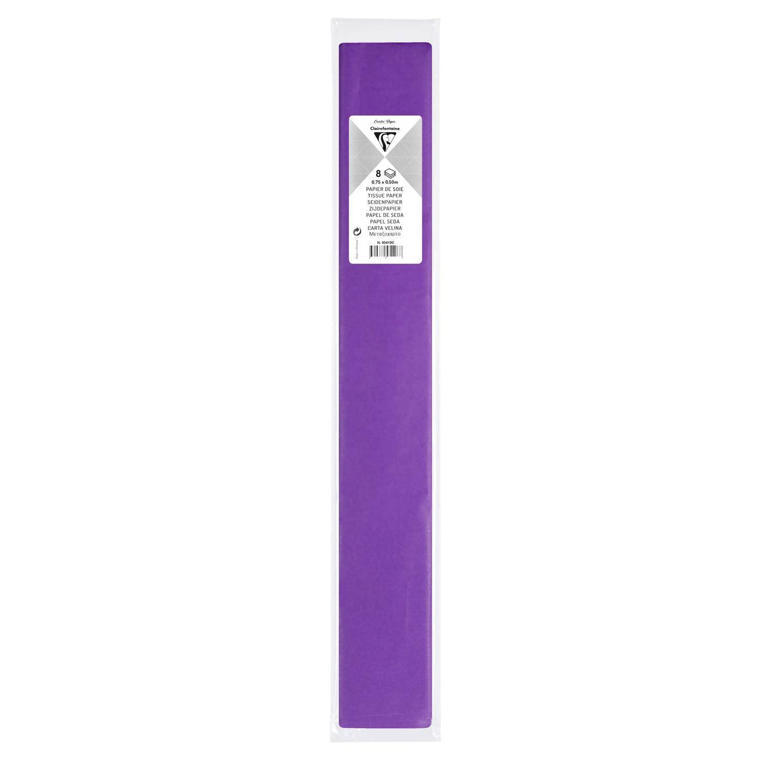 Clairefontaine 10x Seidenpapier, Pkg 8 Bogen 18g im Format 50x75cm Malve 95410C