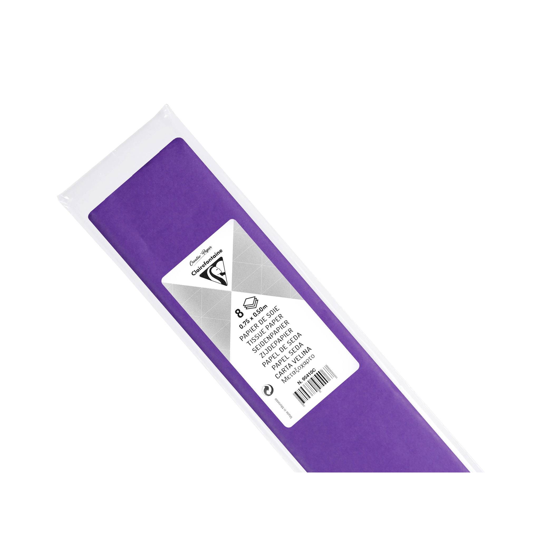 Clairefontaine 10x Seidenpapier, Pkg 8 Bogen 18g im Format 50x75cm Malve 95410C