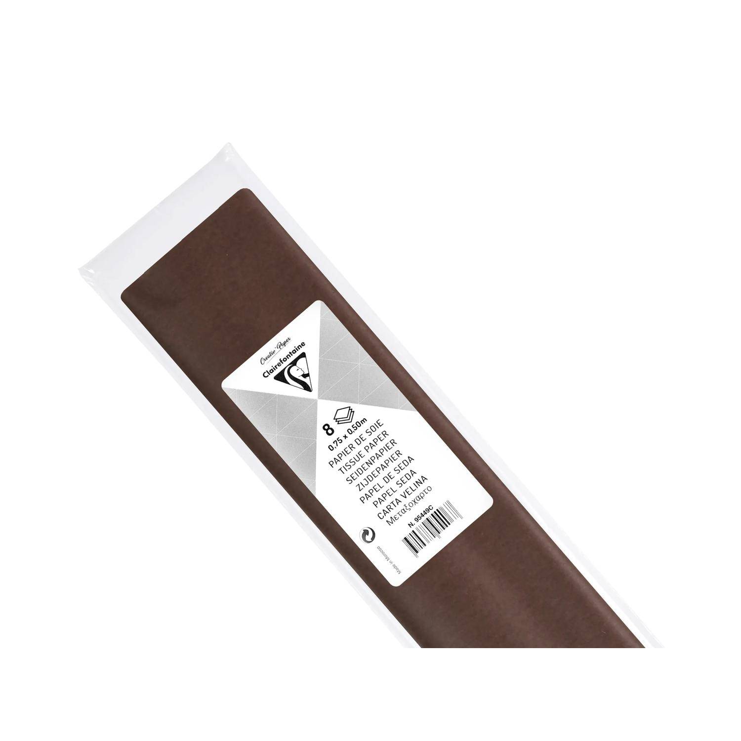 Clairefontaine 10x Seidenpapier, Pack. 8 Bogen 50x75cm Schokoladenbraun 95449C