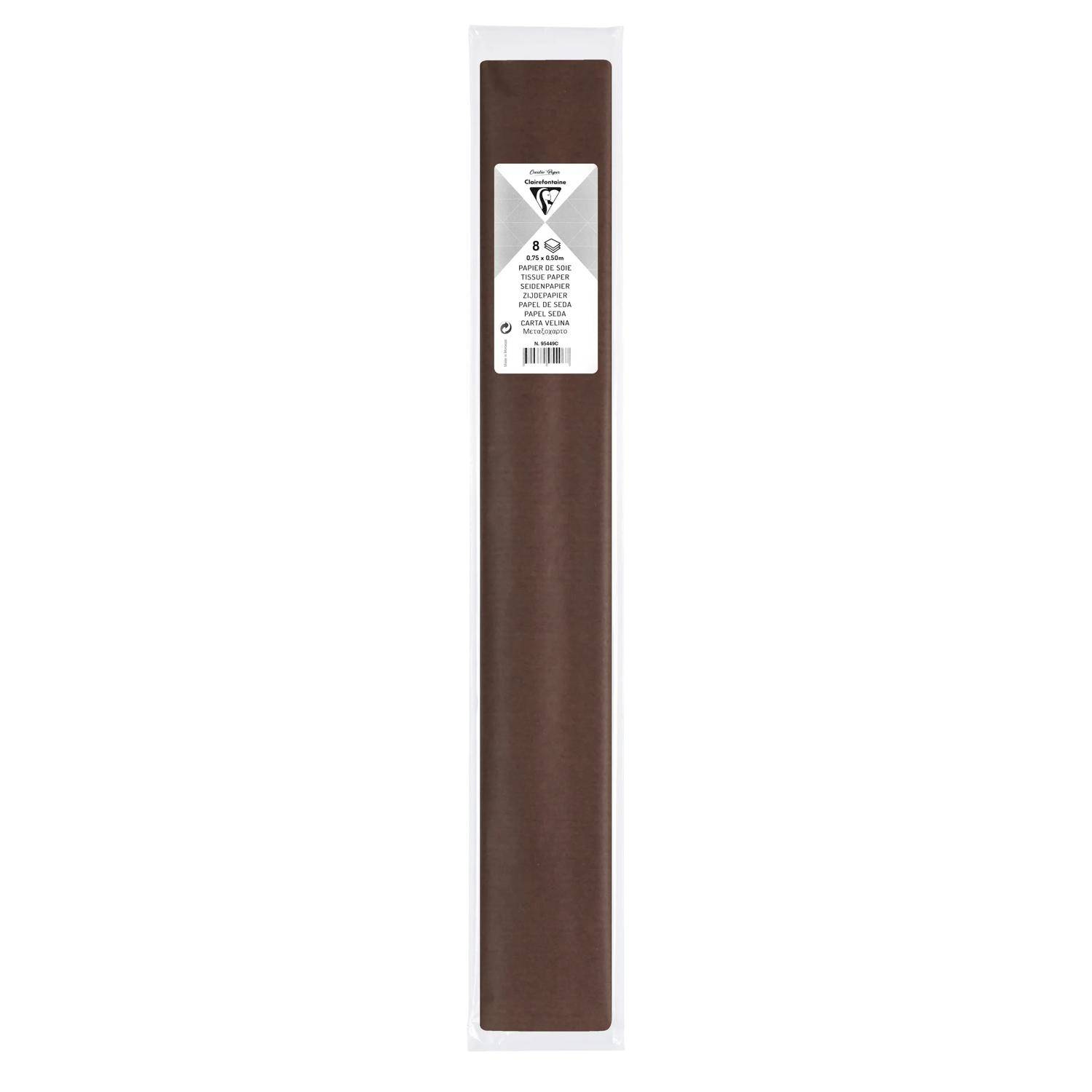 Clairefontaine 10x Seidenpapier, Pack. 8 Bogen 50x75cm Schokoladenbraun 95449C
