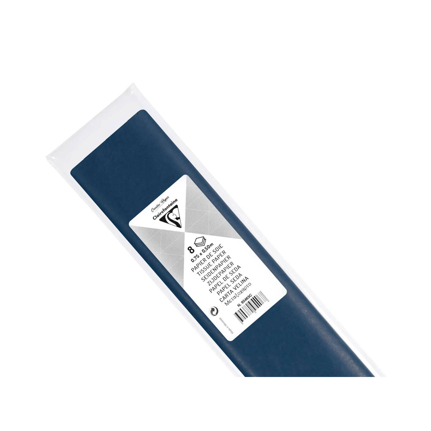 Clairefontaine 10x Seidenpapier, Pack. 8 Bogen 50x75cm - Marineblau 95463C