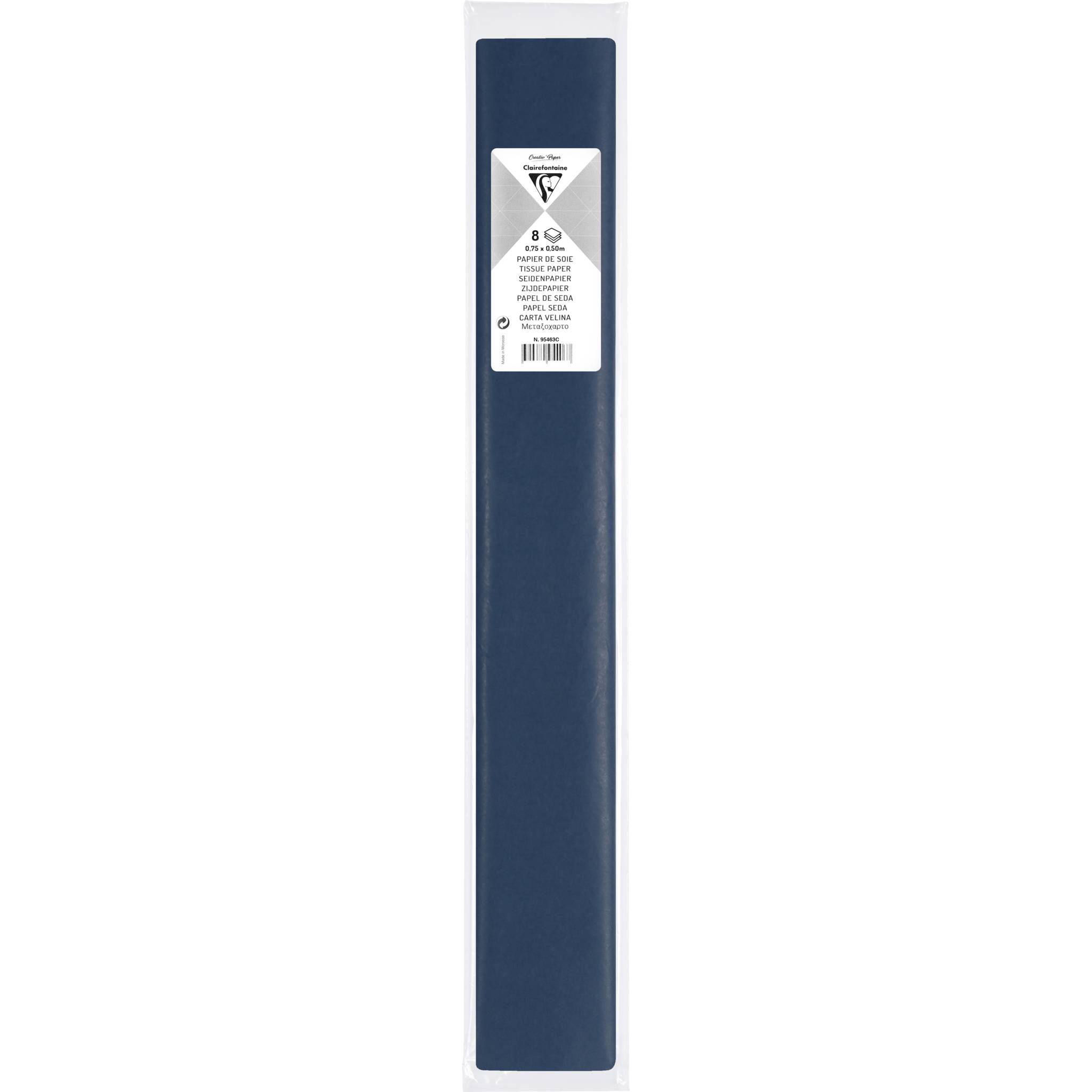 Clairefontaine 10x Seidenpapier, Pack. 8 Bogen 50x75cm - Marineblau 95463C