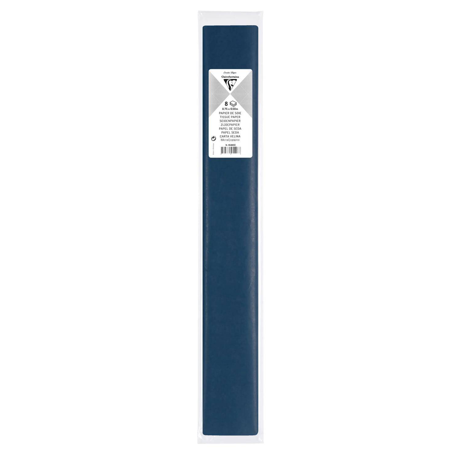 Clairefontaine 10x Seidenpapier, Pack. 8 Bogen 50x75cm - Marineblau 95463C