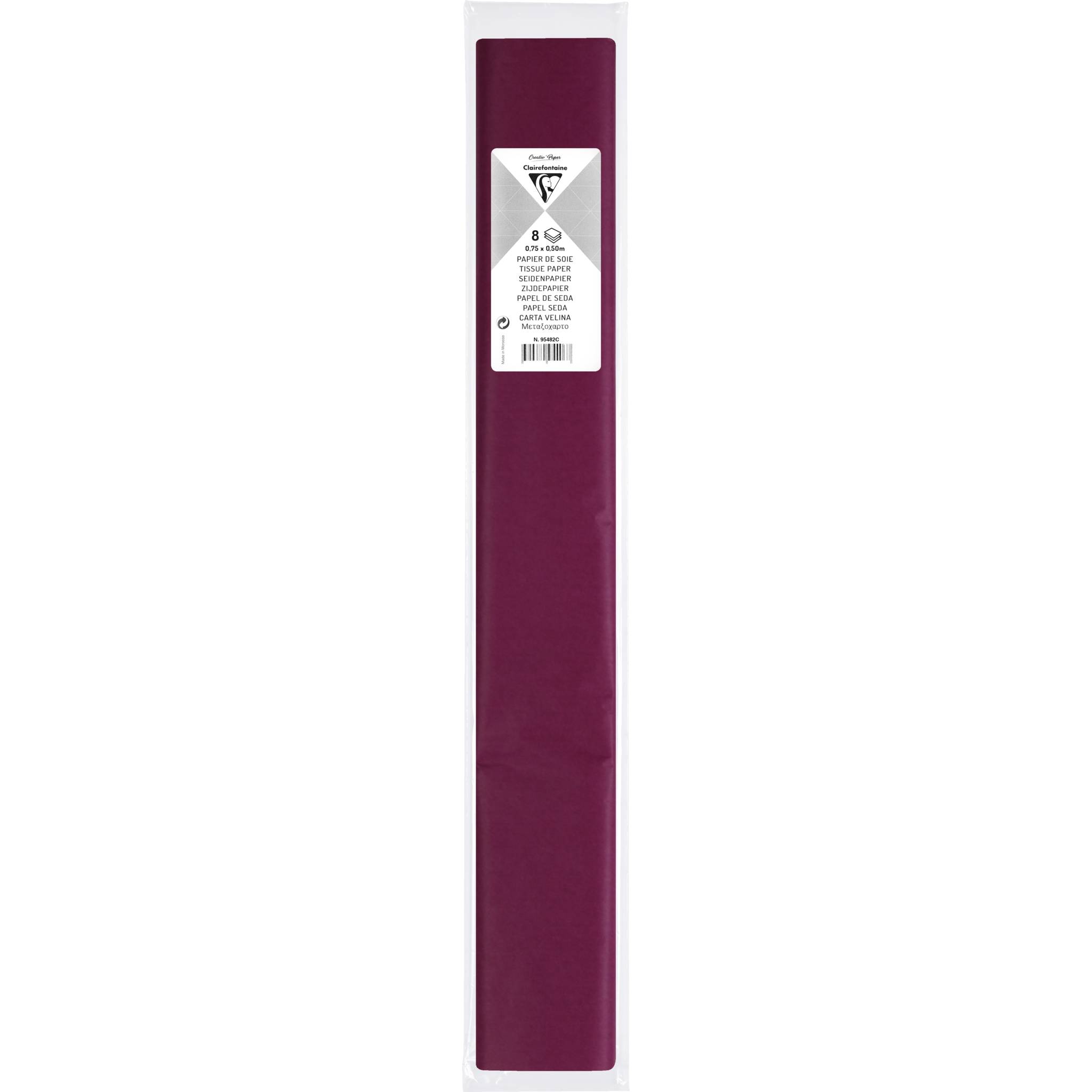 Clairefontaine 10x Seidenpapier, Pack. 8 Bogen 50x75cm - Bordeaux 95482C