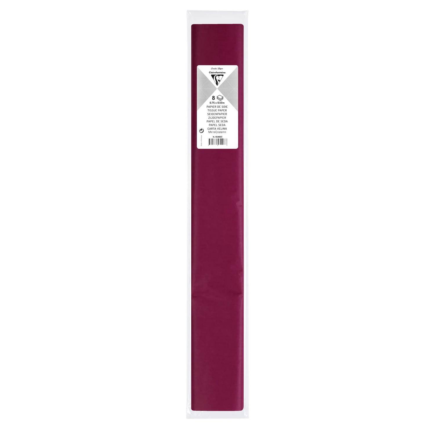 Clairefontaine 10x Seidenpapier, Pack. 8 Bogen 50x75cm - Bordeaux 95482C