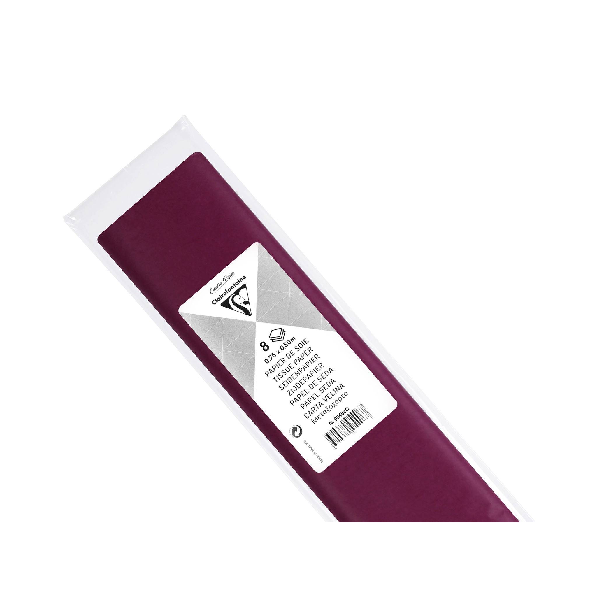 Clairefontaine 10x Seidenpapier, Pack. 8 Bogen 50x75cm - Bordeaux 95482C