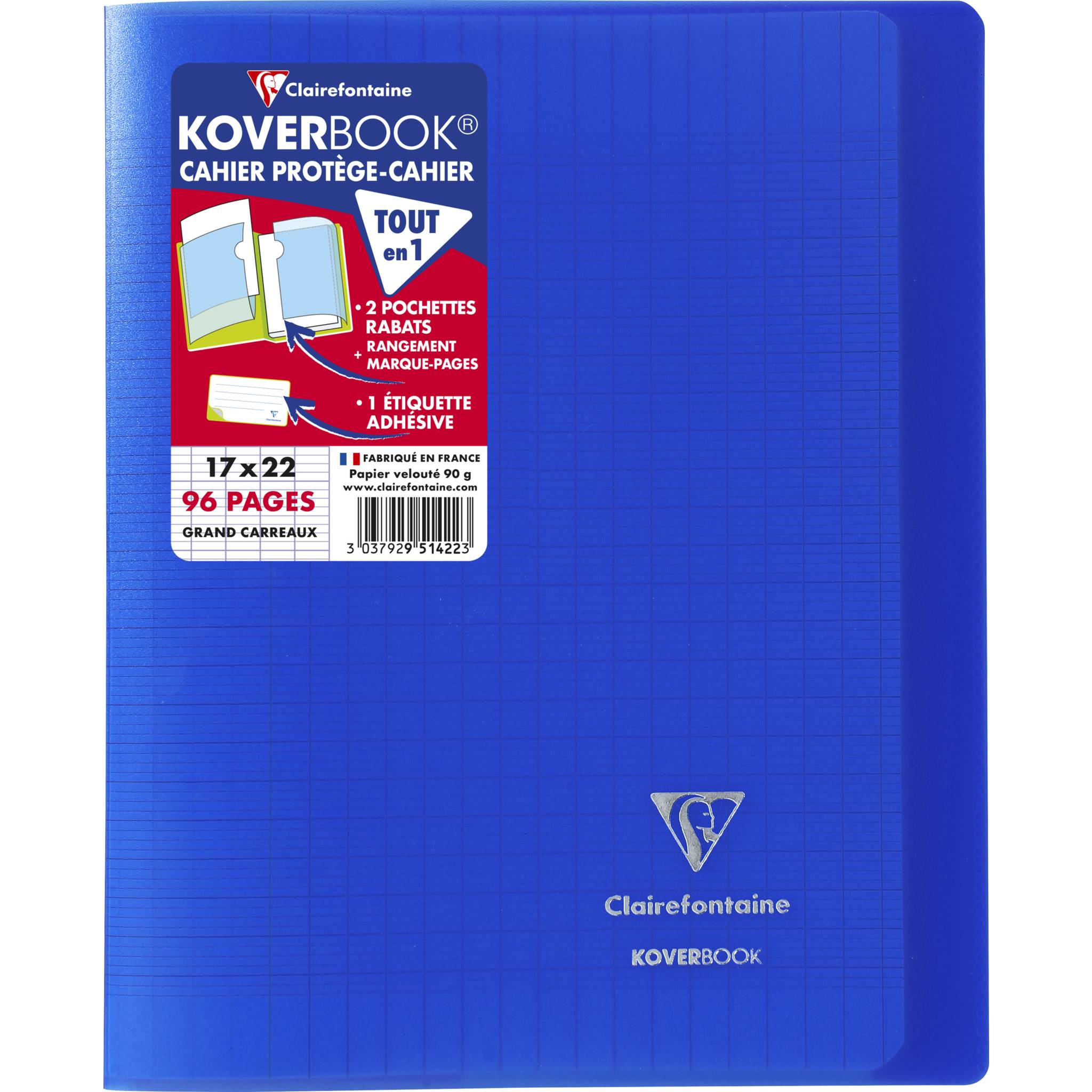 Clairefontaine 10x Heft 17x22cm, 48 Blatt französische Lin. Marineblau 951422C