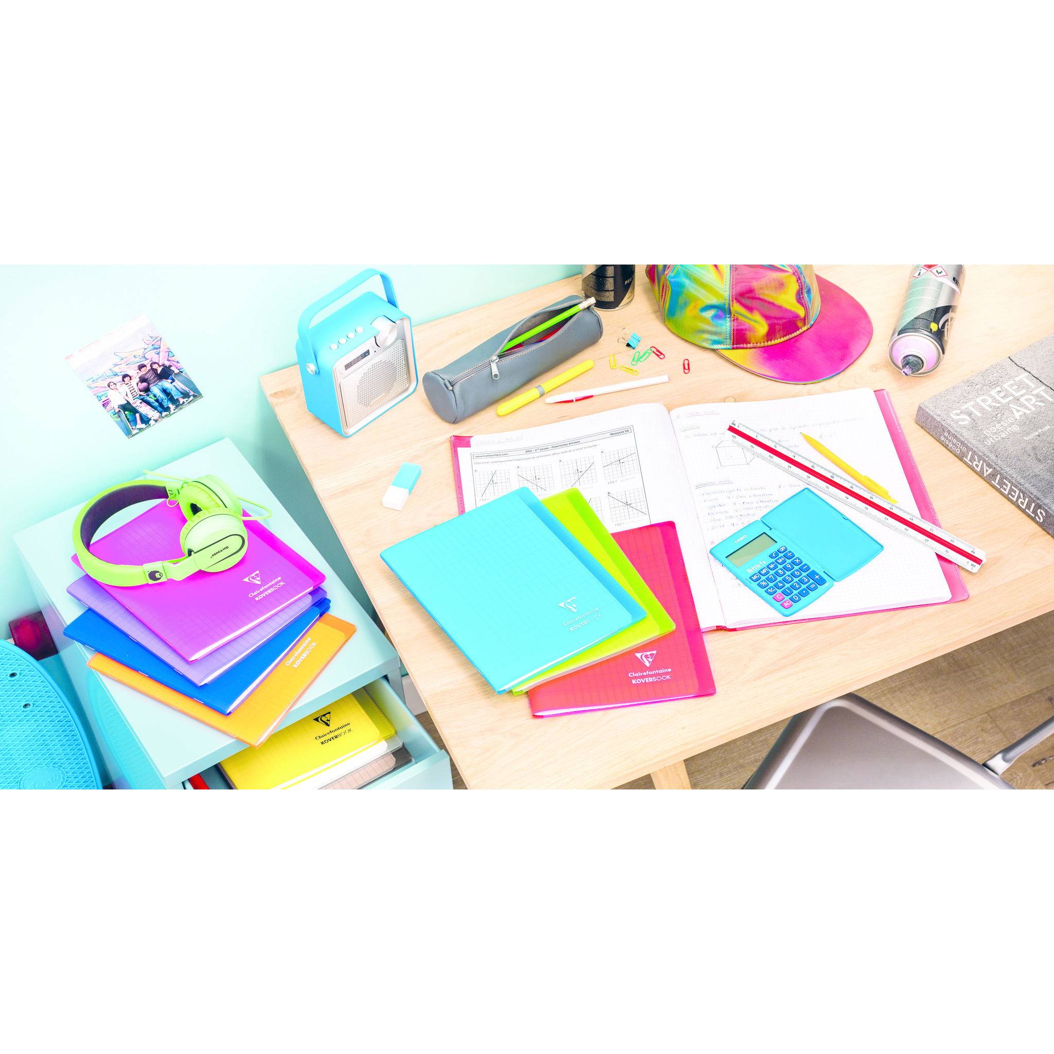 Clairefontaine 10x Heft 17x22cm, 48 Blatt französische Lin. Marineblau 951422C