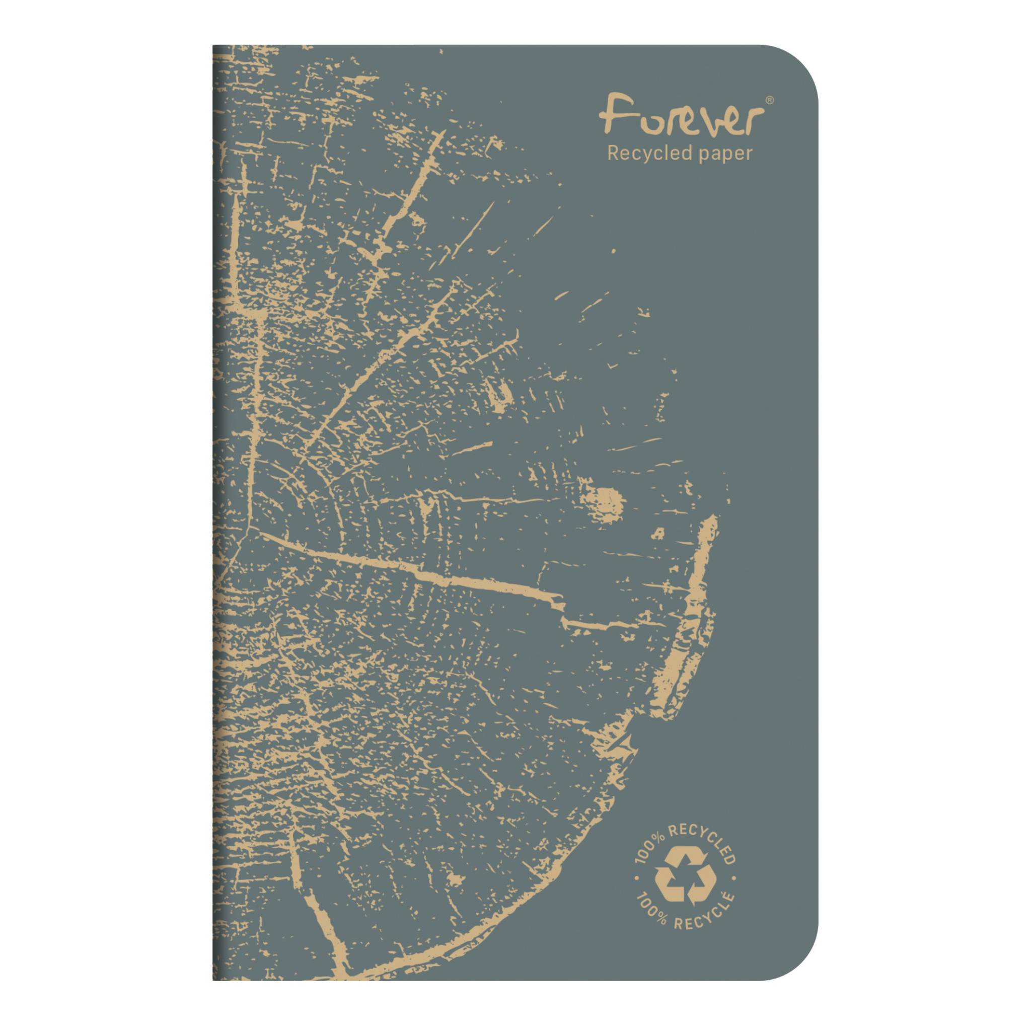 Forever 5x Notizheft 9x14 cm 48 Bl kariert, Weißes RC Papier 90g Sortiert 68492C