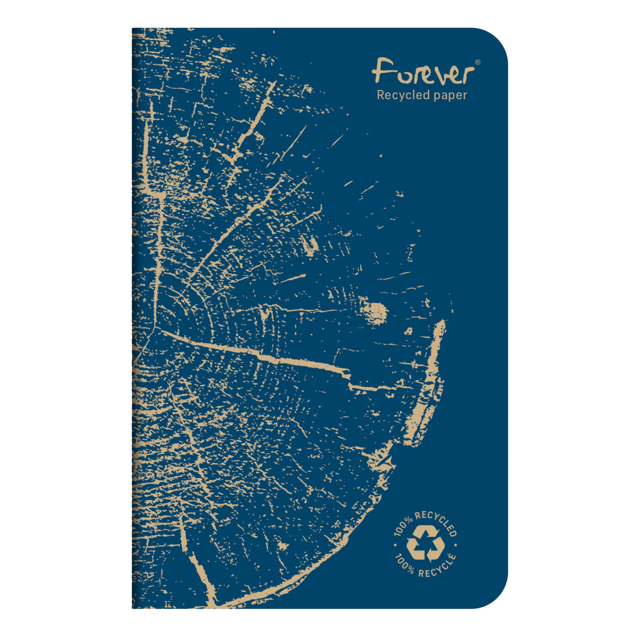 Forever 5x Notizheft 9x14 cm 48 Bl kariert, Weißes RC Papier 90g Sortiert 68492C