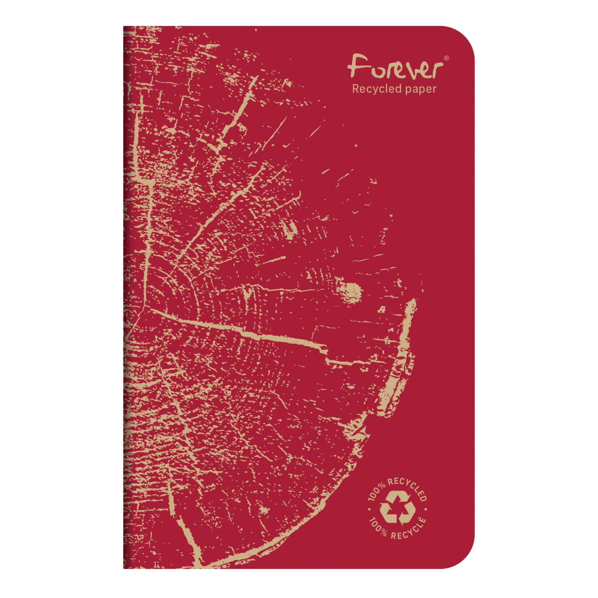 Forever 5x Notizheft 9x14 cm 48 Bl kariert, Weißes RC Papier 90g Sortiert 68492C